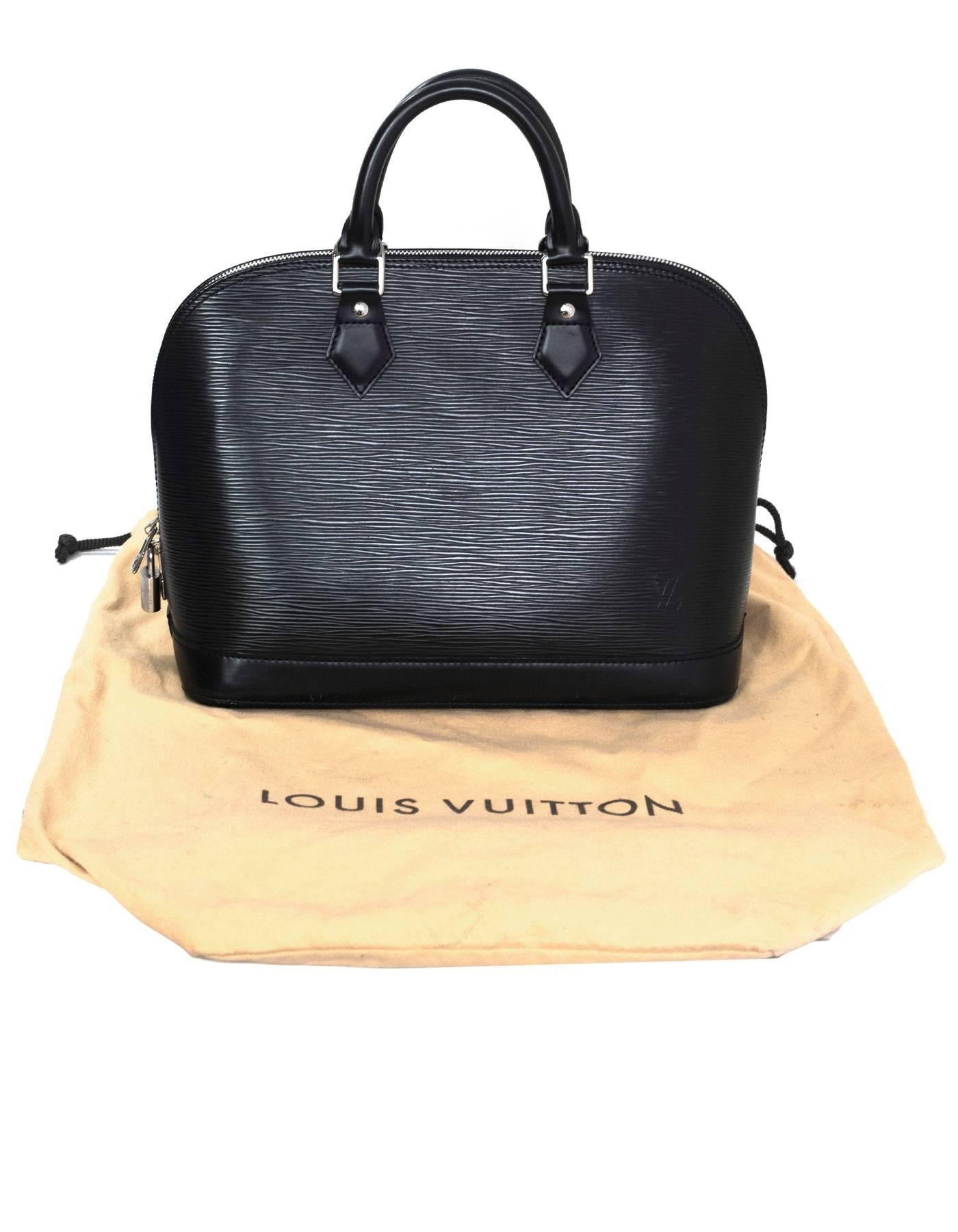 Louis Vuitton Black Epi Alma PM Bag with DB 5