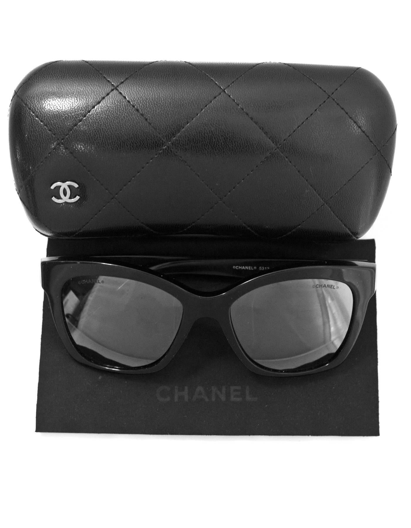 Women's Chanel Black Pantos Spring CC Lego Mirrored Sunglasses with Case