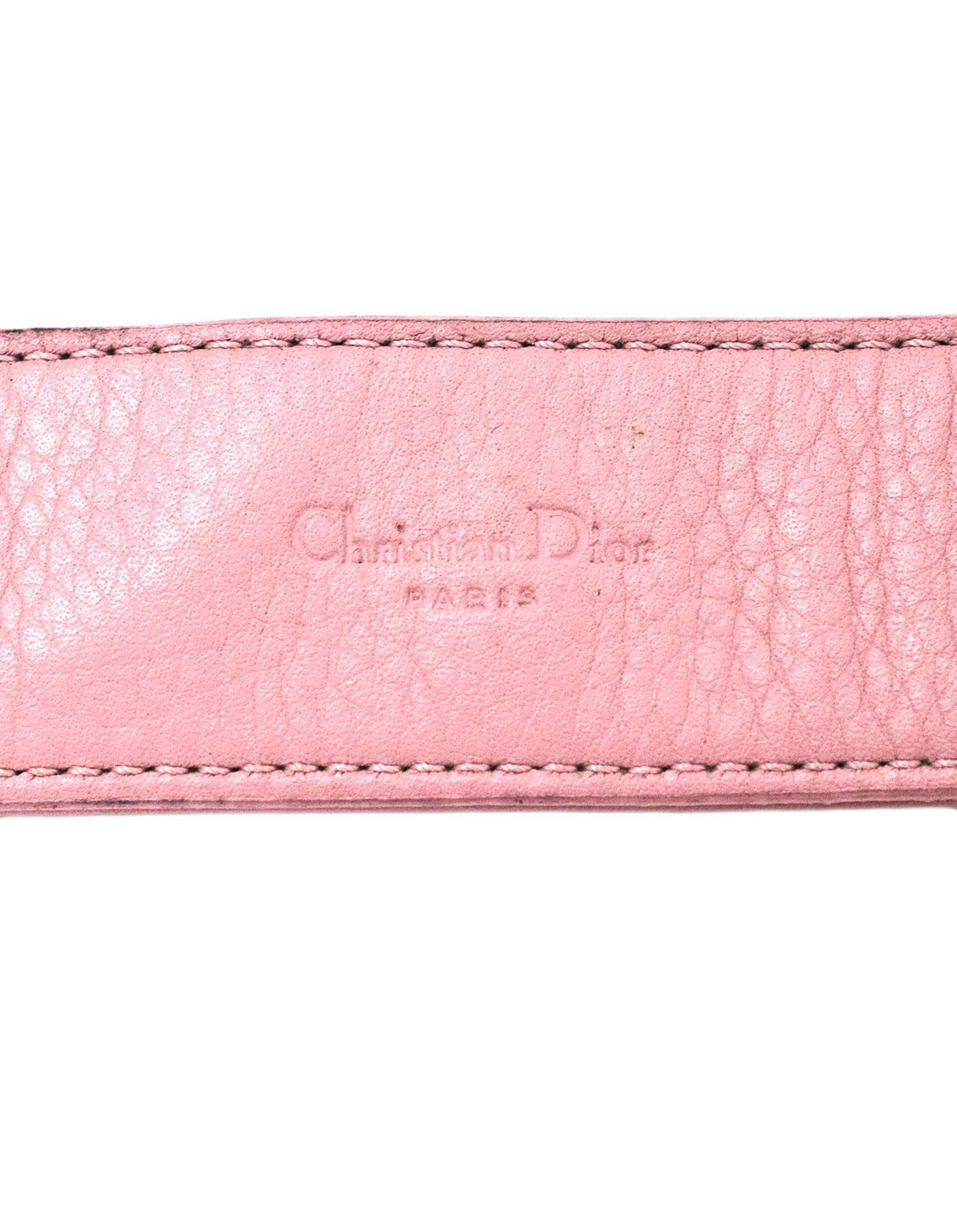 Christian Dior Vintage Pink and Brown Monogram Belt Bag Sz 90 1