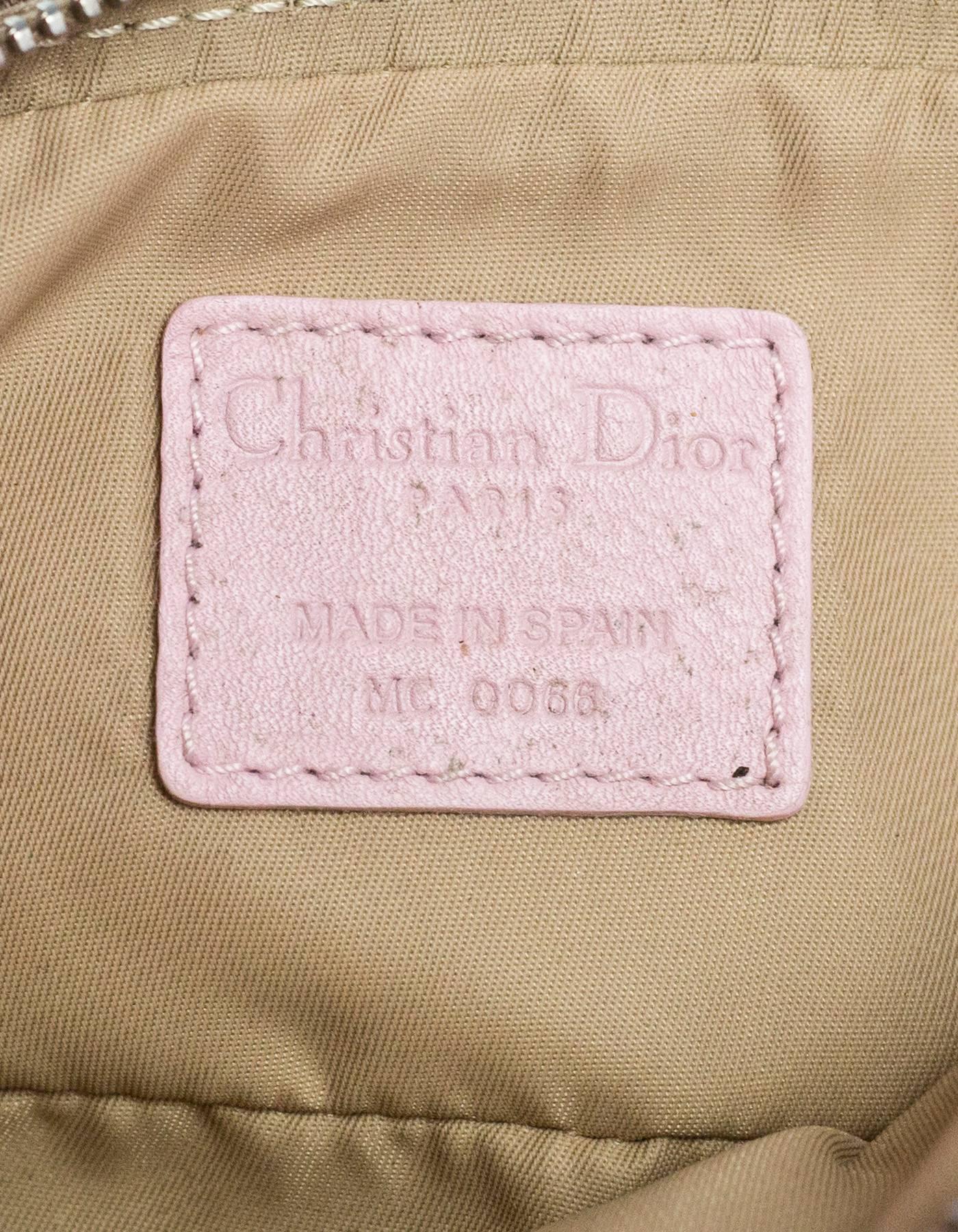 Women's Christian Dior Vintage Pink and Brown Monogram Belt Bag Sz 90
