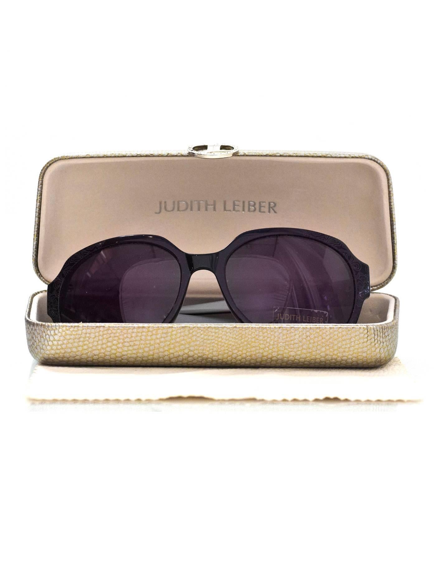 Judith Leiber JL1169 Black Swarovski Crystal Sunglasses with Case 4