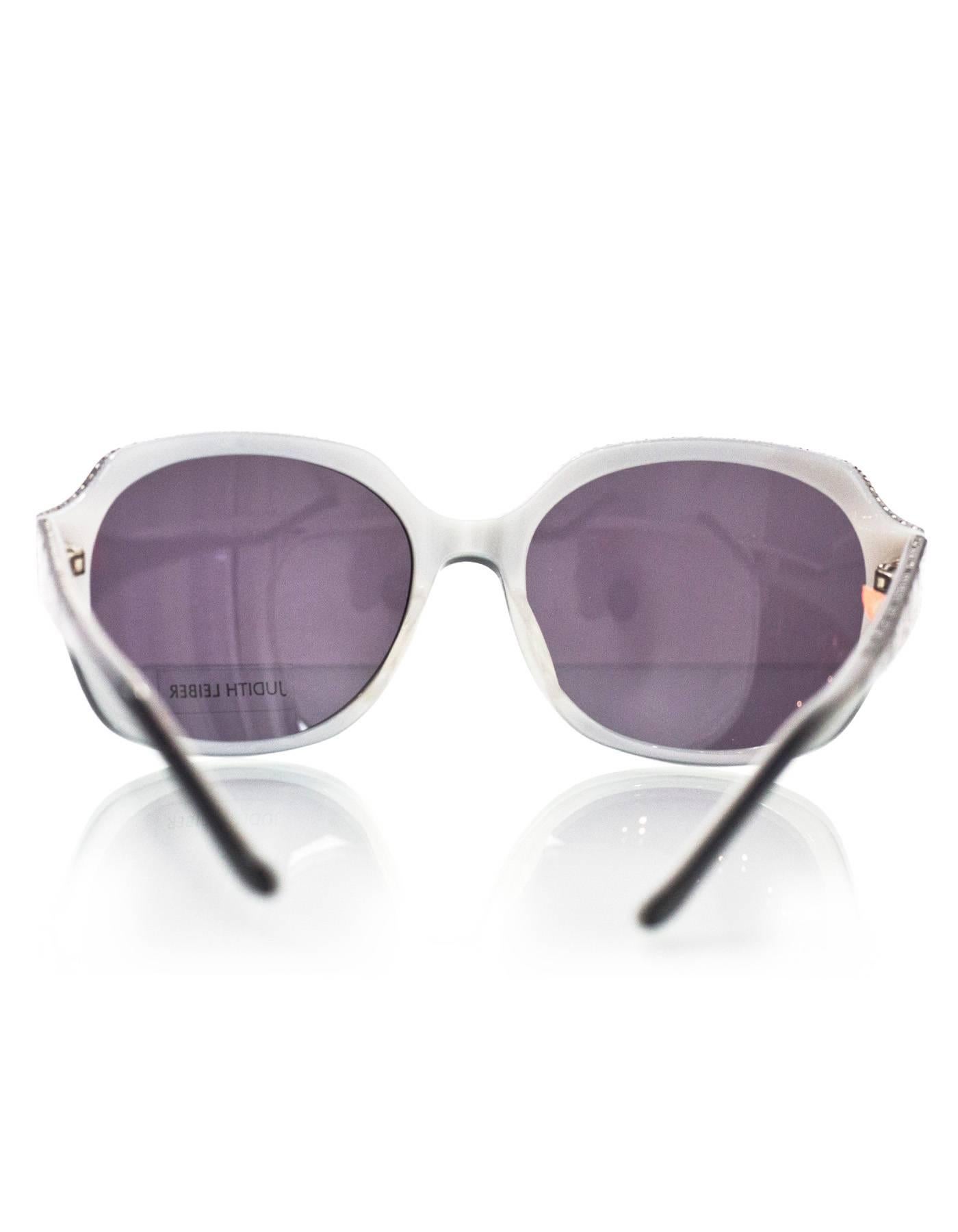 Women's Judith Leiber JL1169 Black Swarovski Crystal Sunglasses with Case
