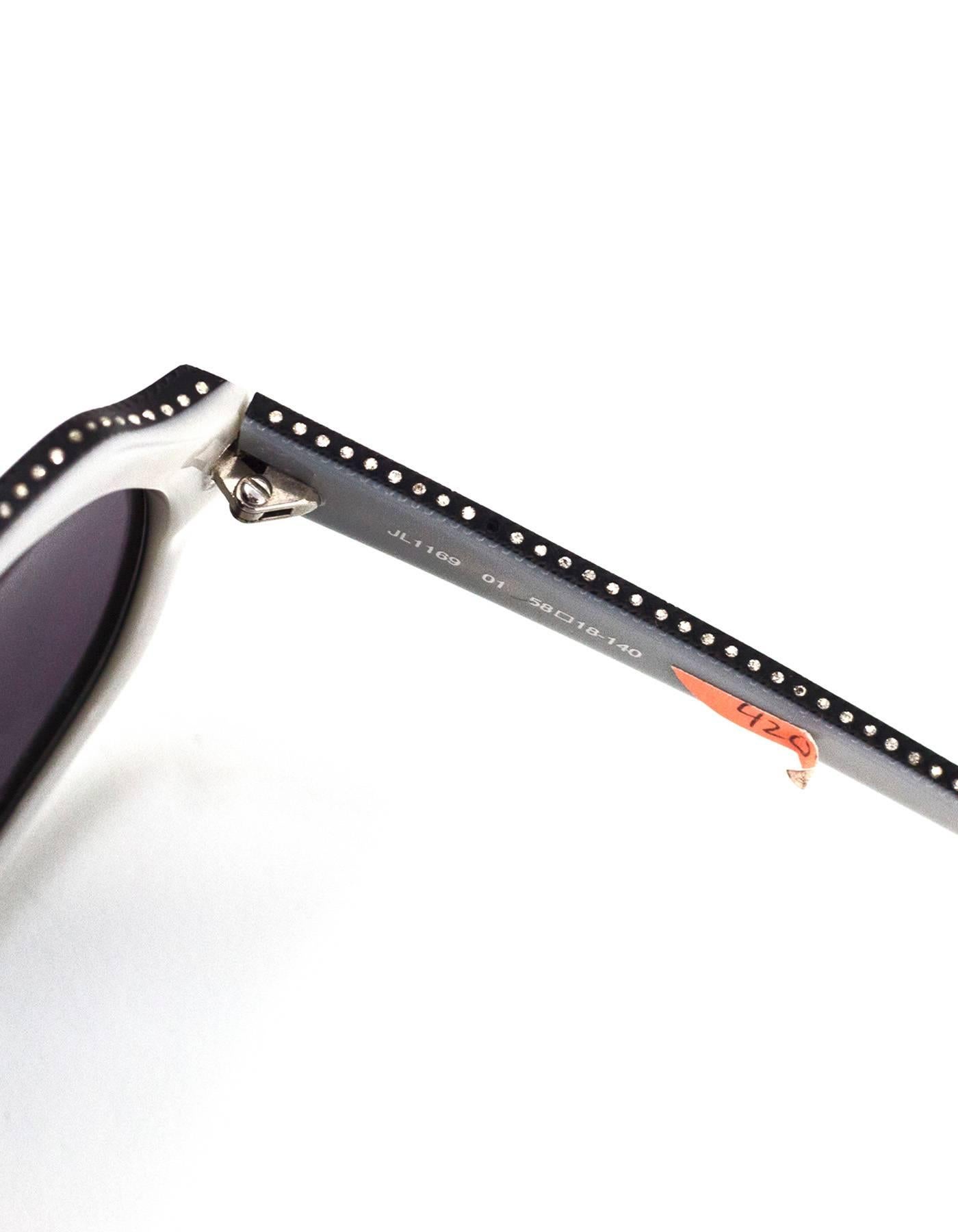 Judith Leiber JL1169 Black Swarovski Crystal Sunglasses with Case 3