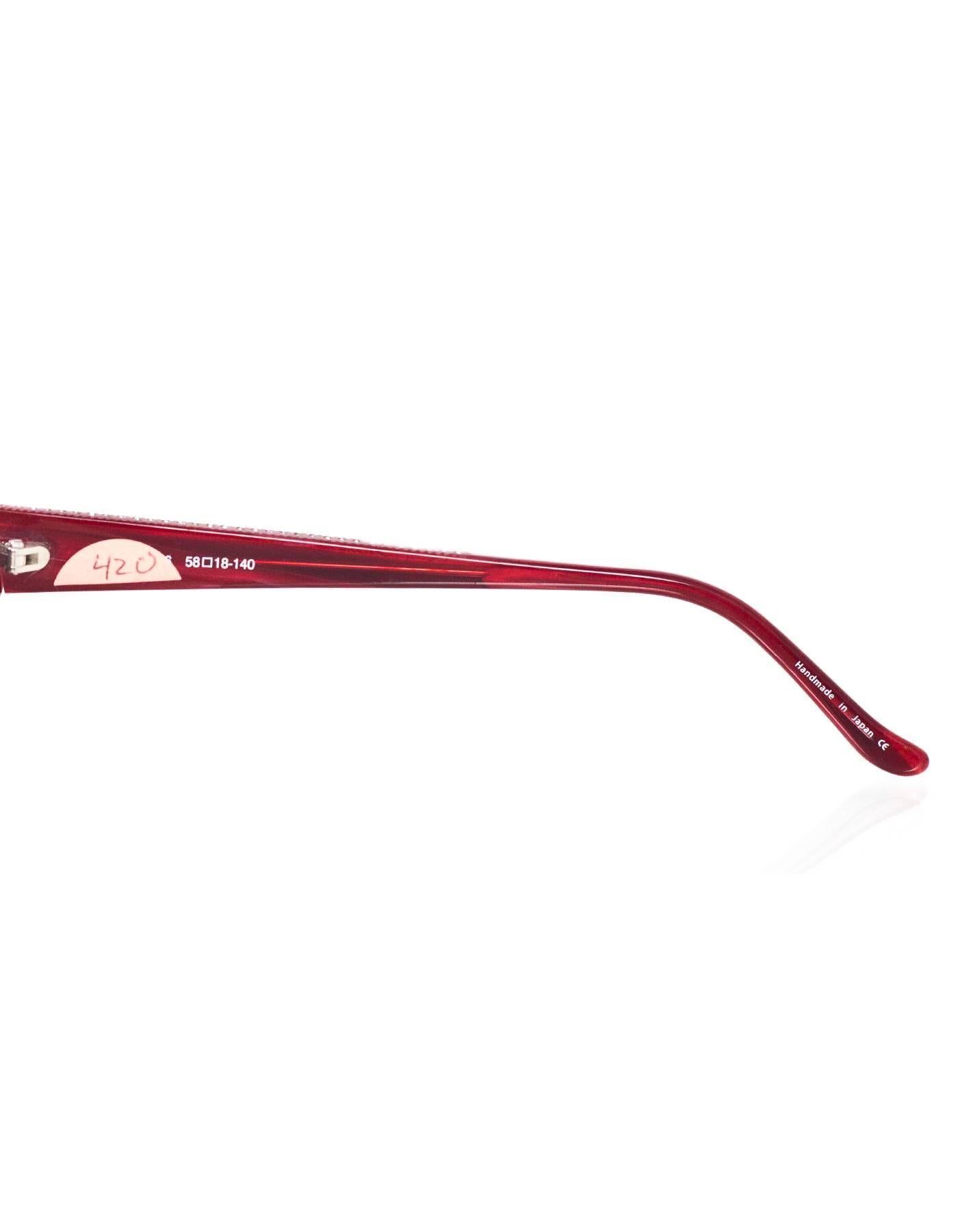 Judith Leiber JL1169 Red Swarovski Crystal Sunglasses w/ Box & Case 1