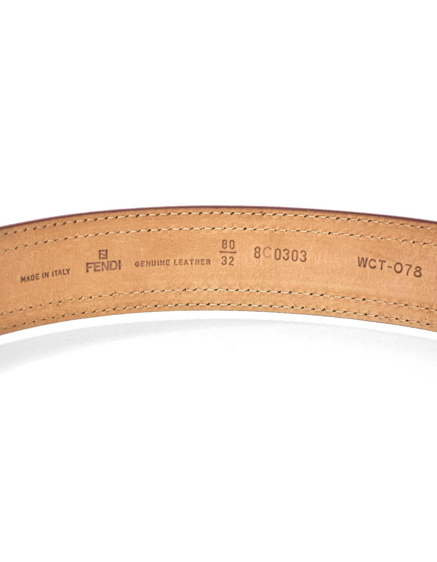 Women's Fendi Brown Patent Leather & Wicker Belt sz 80