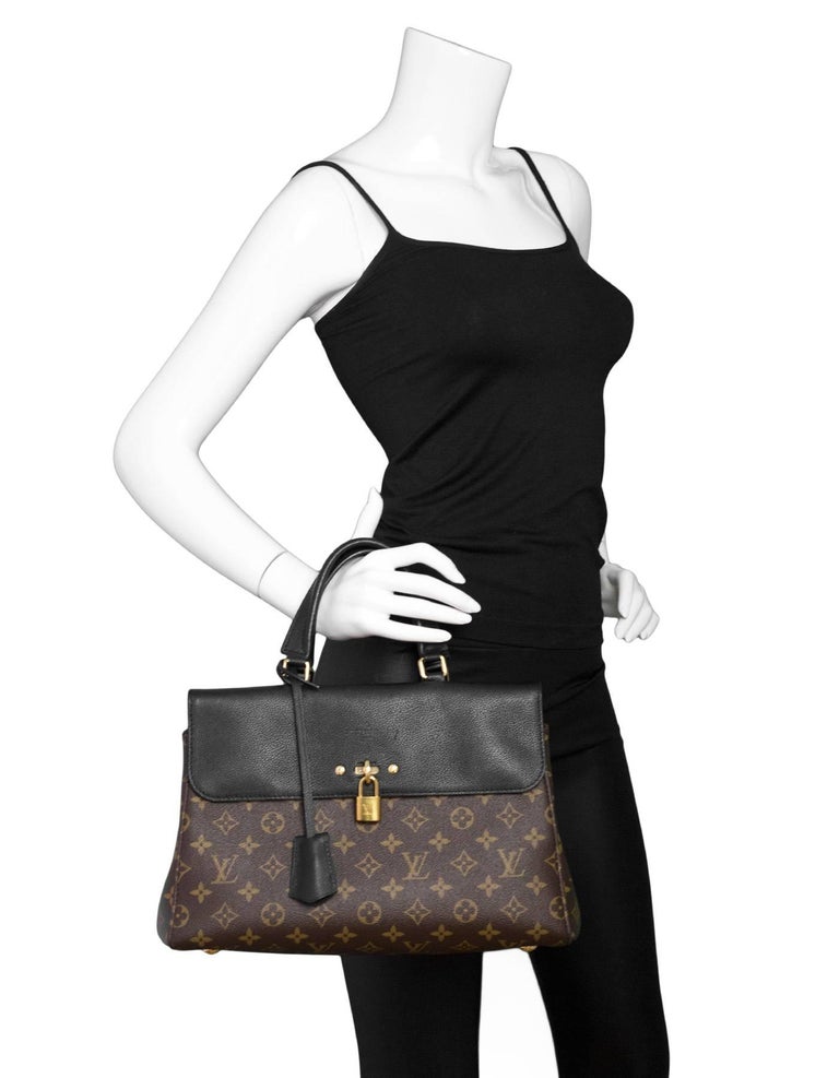 Louis Vuitton Monogram/ Noir Leather Venus Tote Bag with DB For Sale at 1stdibs