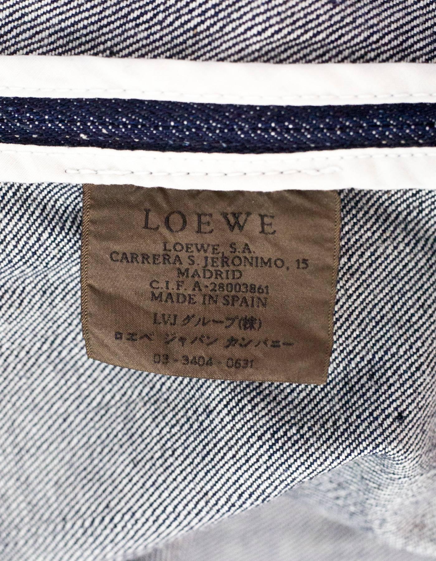 Loewe Triple Breasted Denim Jacket Sz M In Excellent Condition In New York, NY