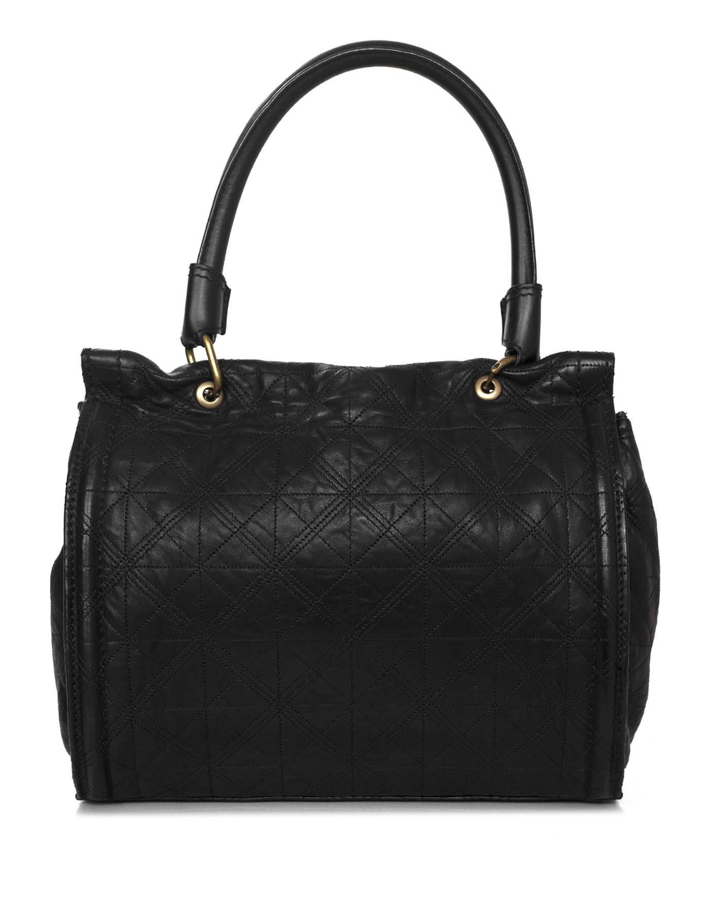 Lanvin Black Quilted Twist Lock Handle Bag In Excellent Condition In New York, NY