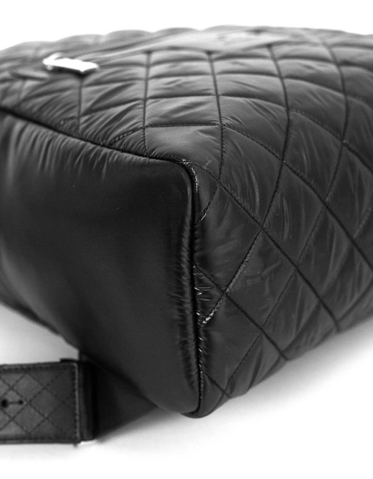 Chanel NEW 2017 Black Quilted Nylon Coco Cocoon Backpack ...