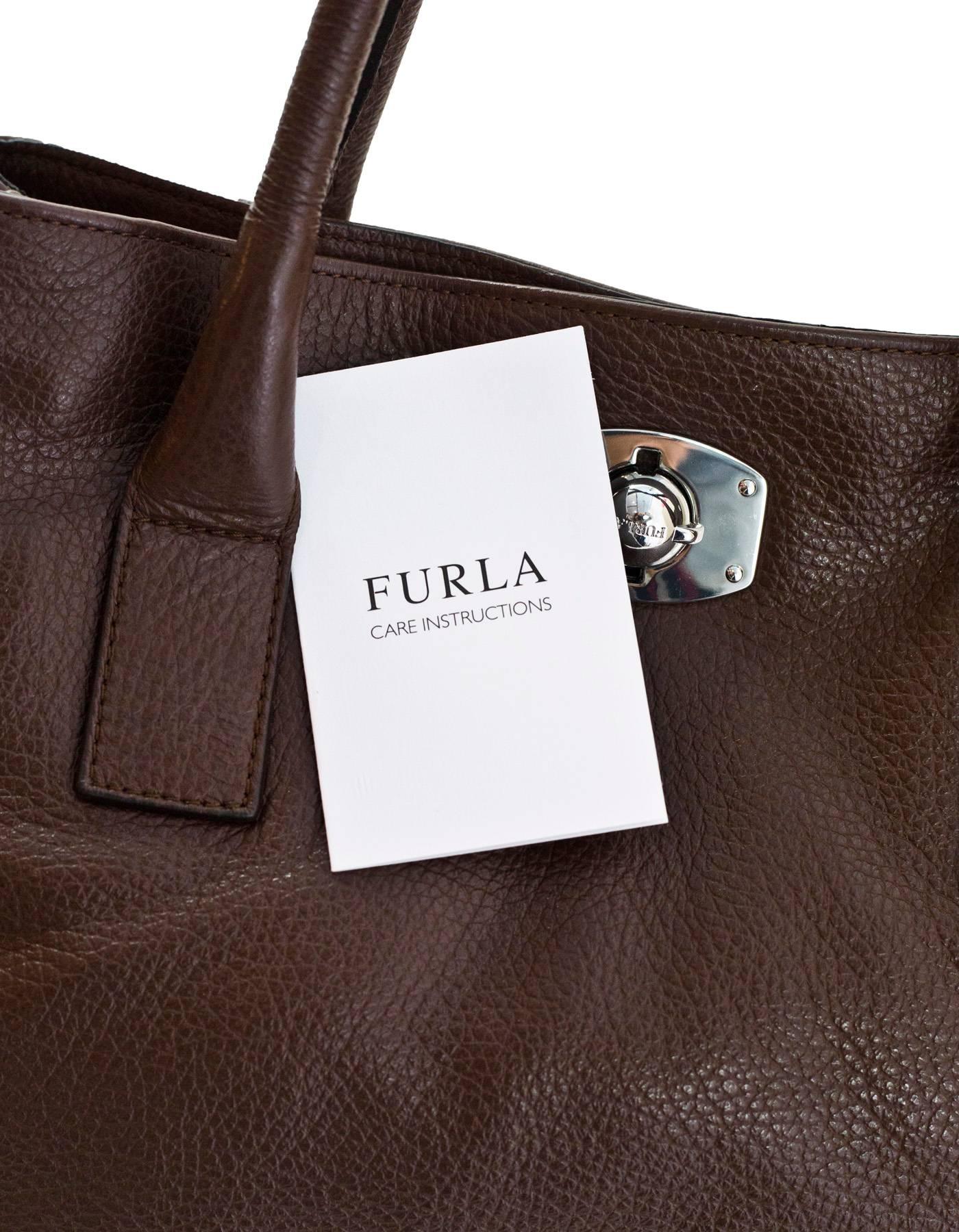 Furla Brown Leather Tote Bag 1