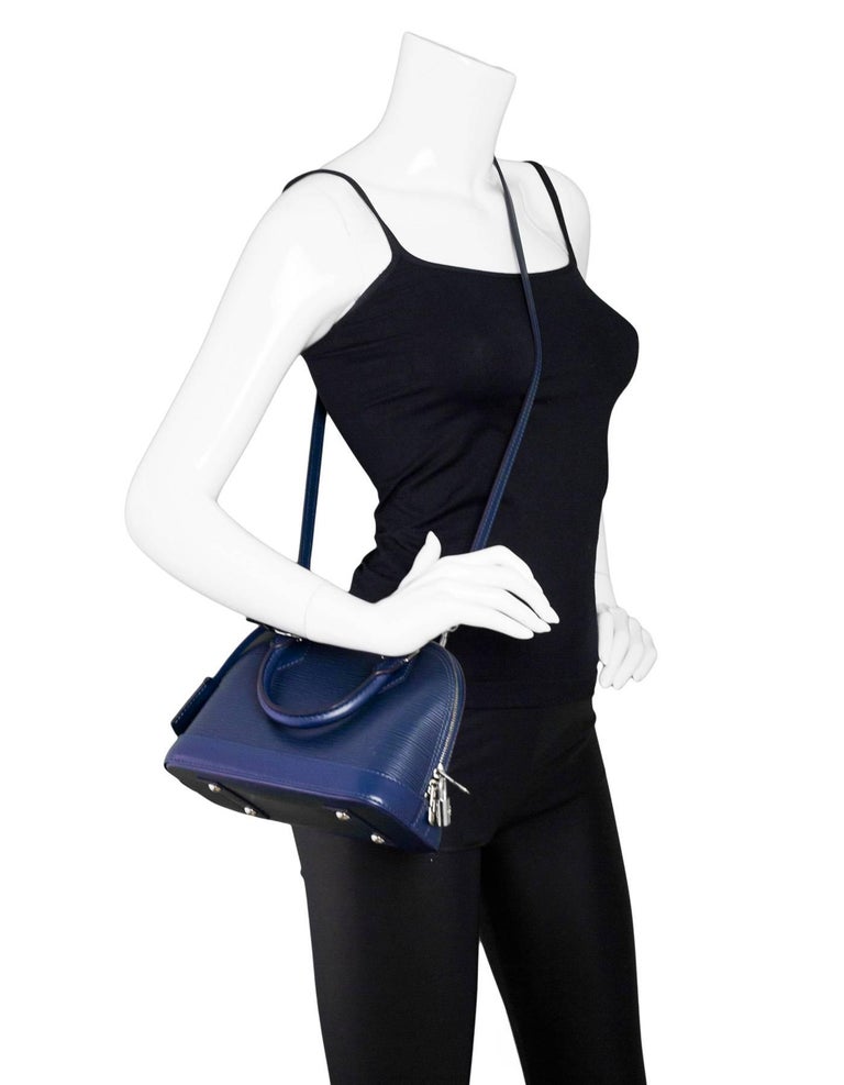 Louis Vuitton Indigo Epi Leather Alma BB Crossbody Bag with Box and DB ...