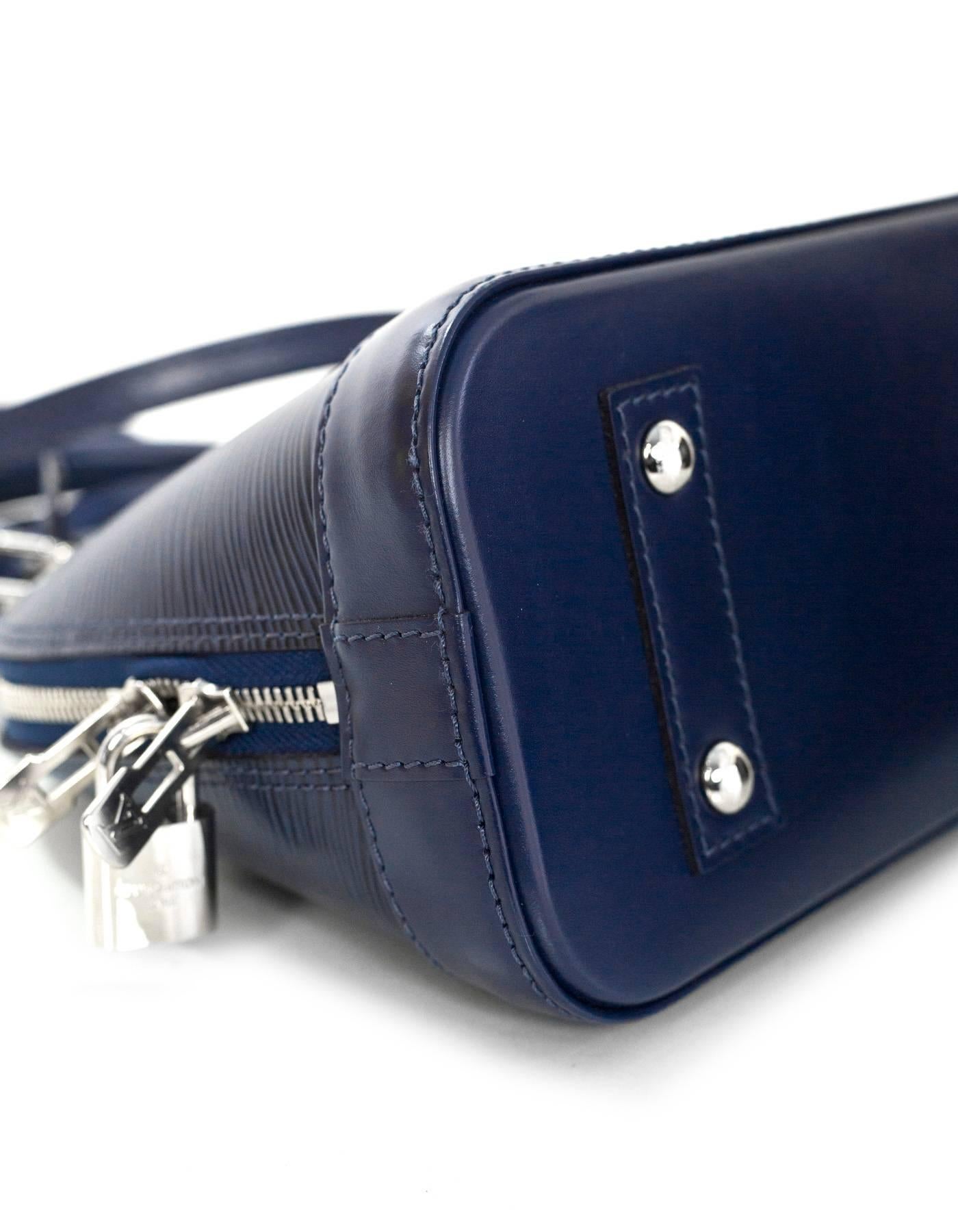 Black Louis Vuitton Indigo Epi Leather Alma BB Crossbody Bag with Box and DB