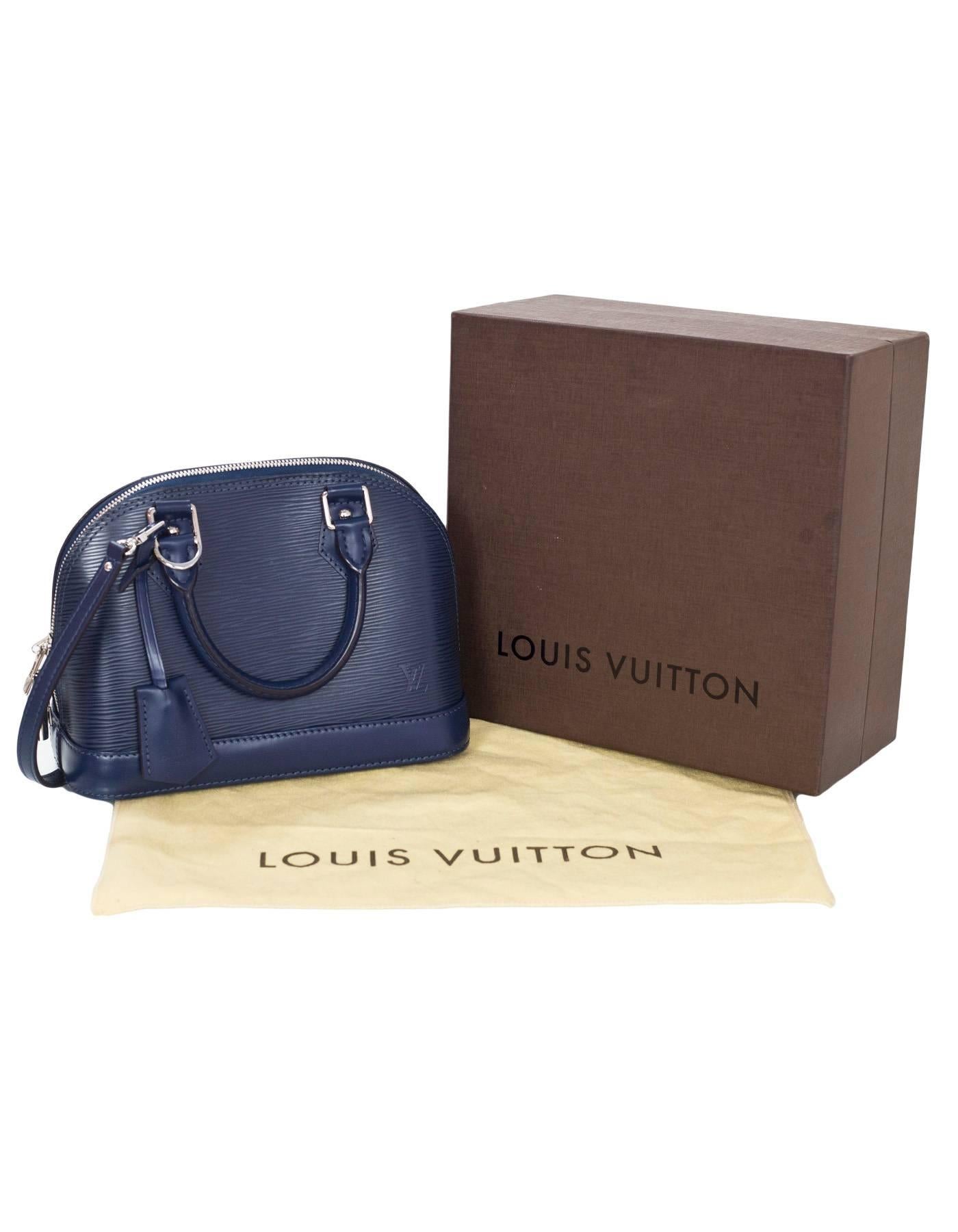 Louis Vuitton Indigo Epi Leather Alma BB Crossbody Bag with Box and DB 3