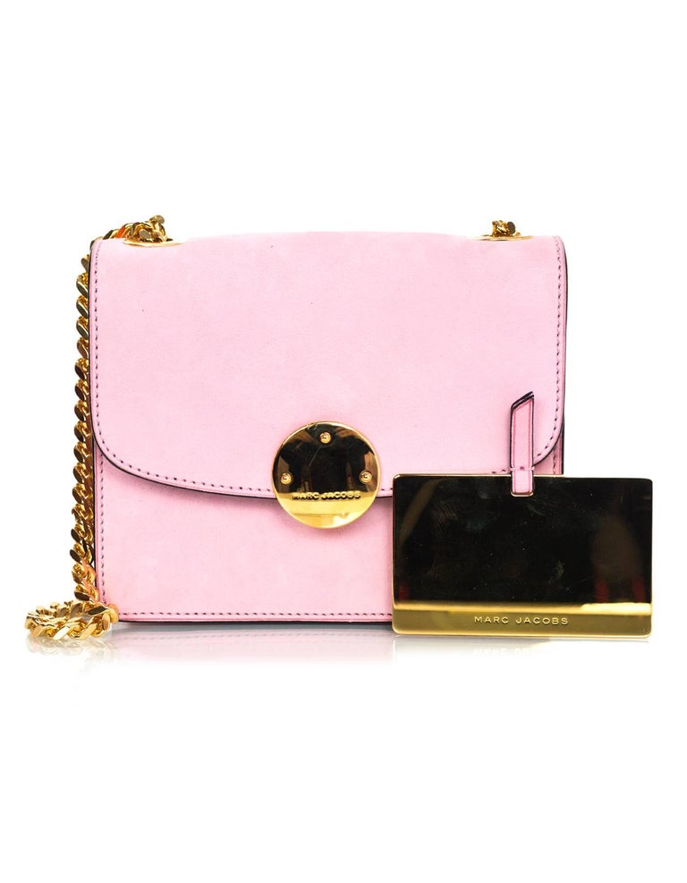 Marc Jacobs Pink Suede Trouble Mini Crossbody Bag at 1stdibs