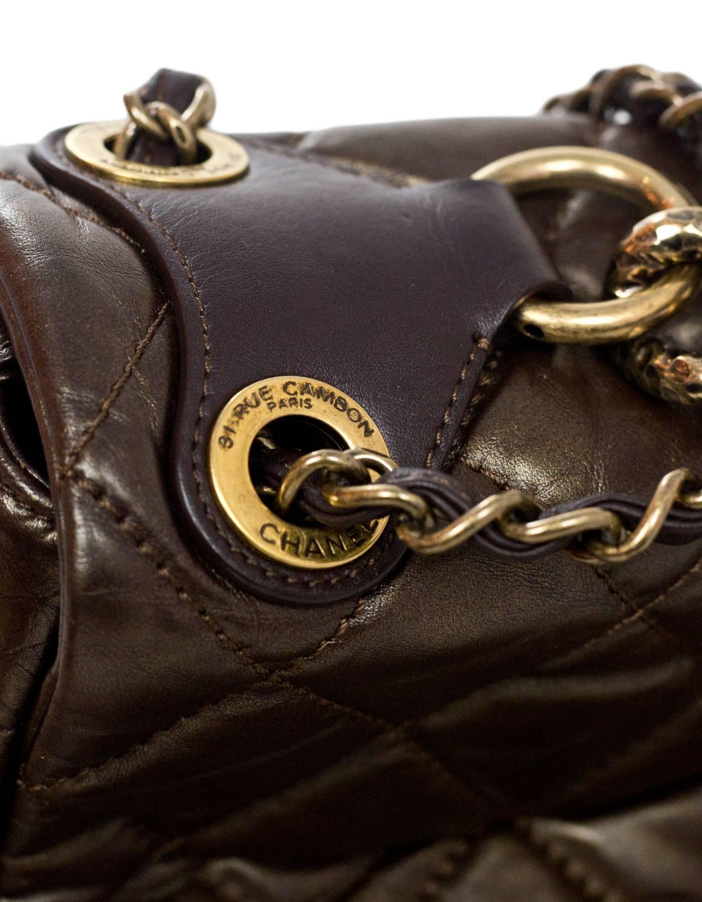 Chanel Metallic Brown Aged Calfskin Small Pondicherry Flap Bag 1