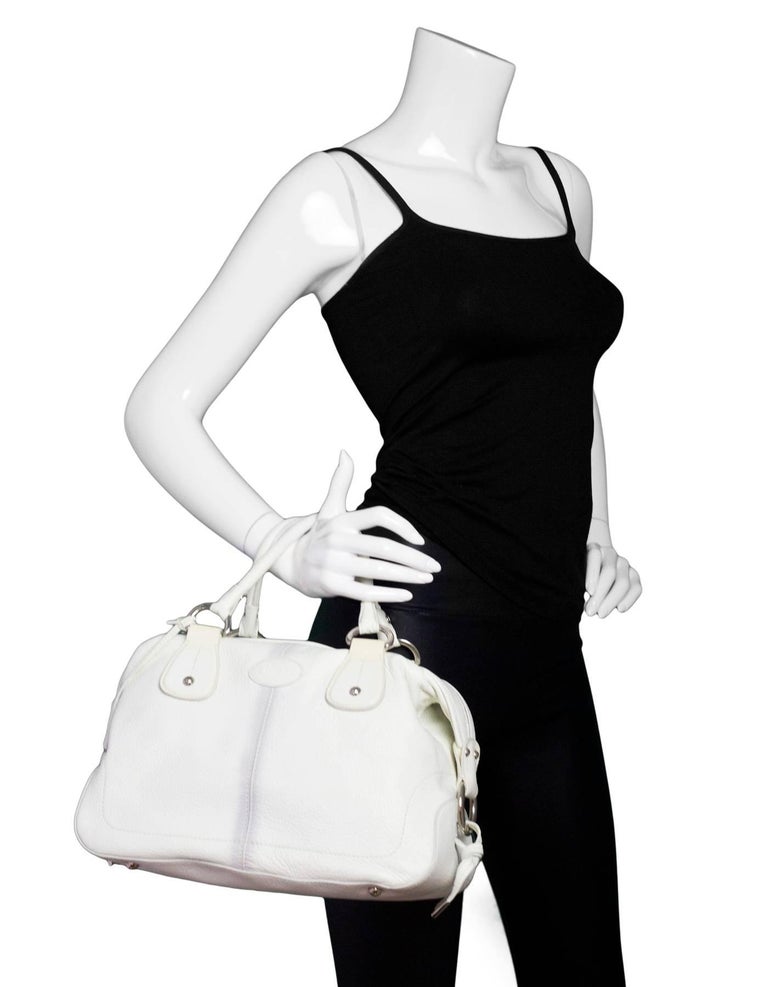 Tod's White Leather Bowler Bag For Sale at 1stDibs