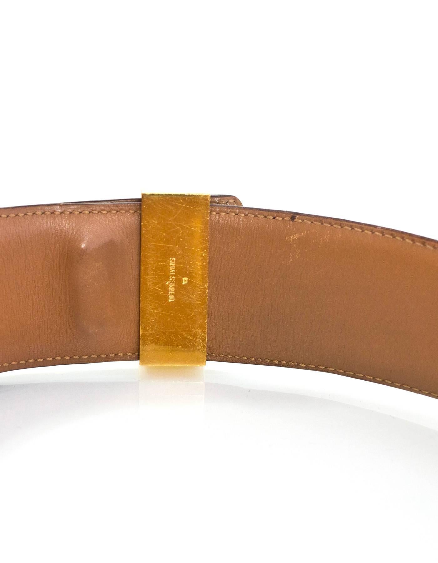 Brown Hermes Black Vintage Collier de Chein CDC Belt Sz 65