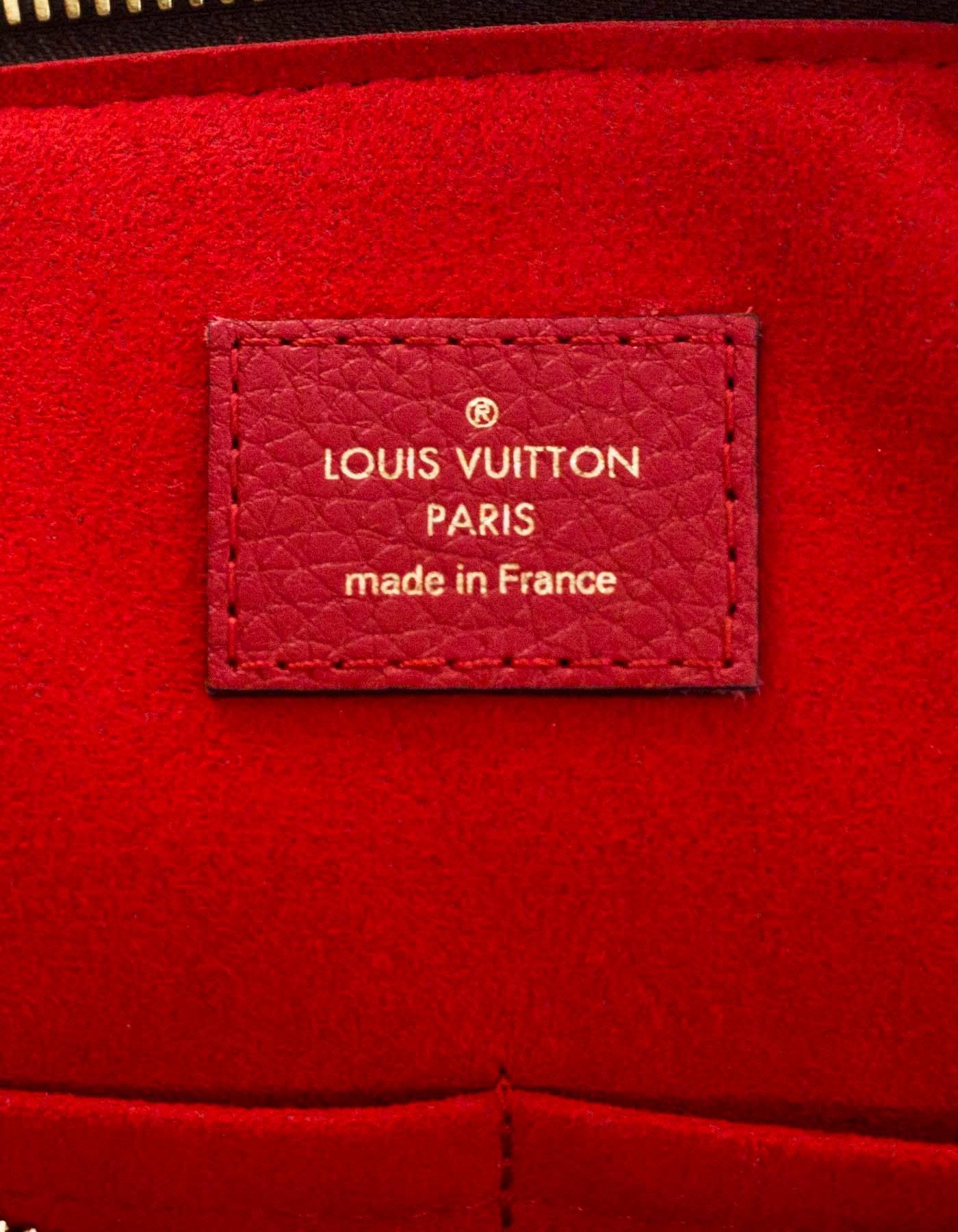 Louis Vuitton Monogram & Cerise Red Leather Retiro Bag w/ Strap 1