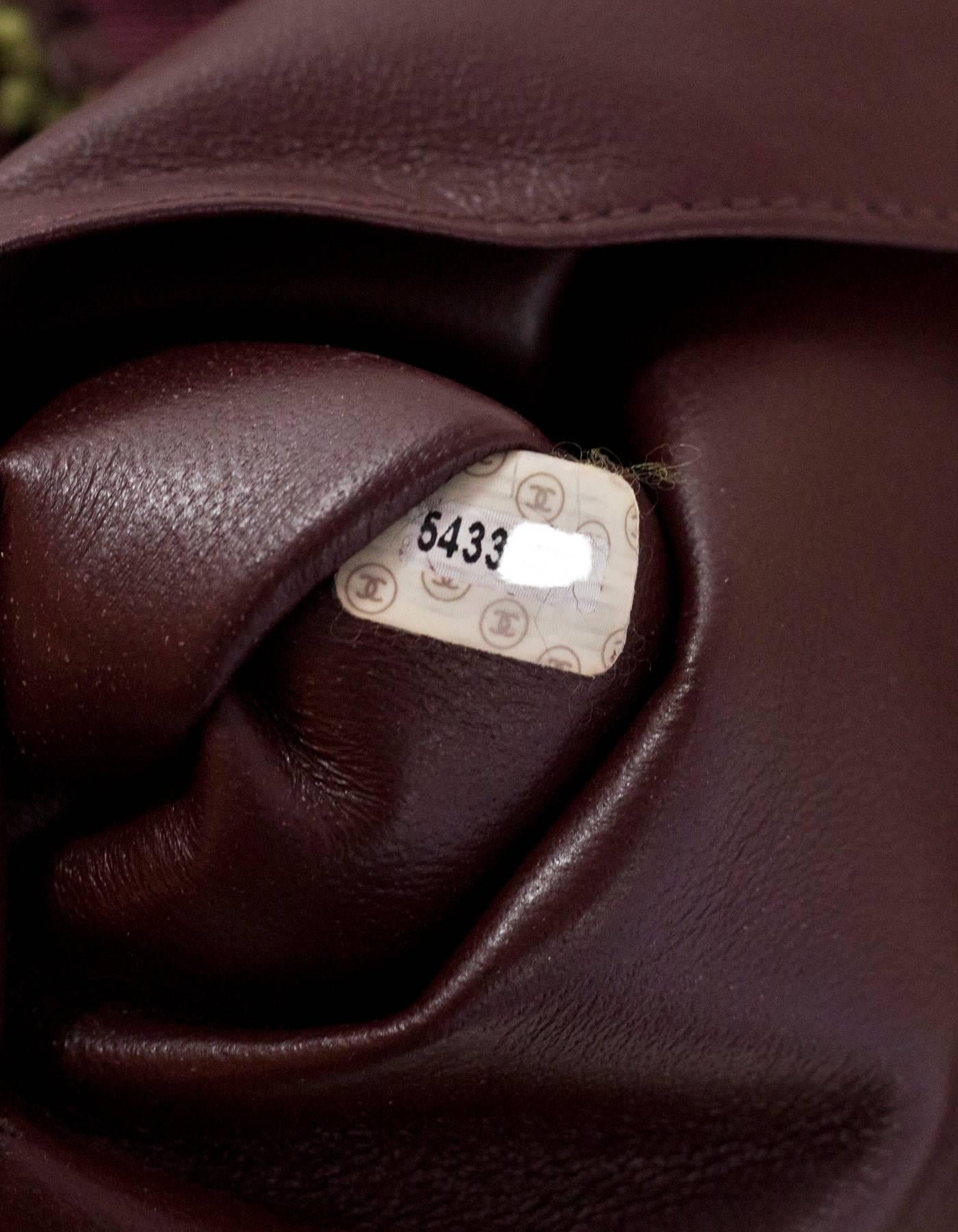 Chanel '90s Brown & Green Shearling Tote Bag 2