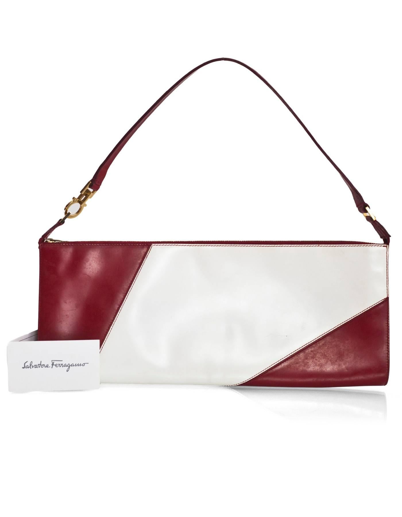 Women's Salvatore Ferragamo Red and White Pochette Bag