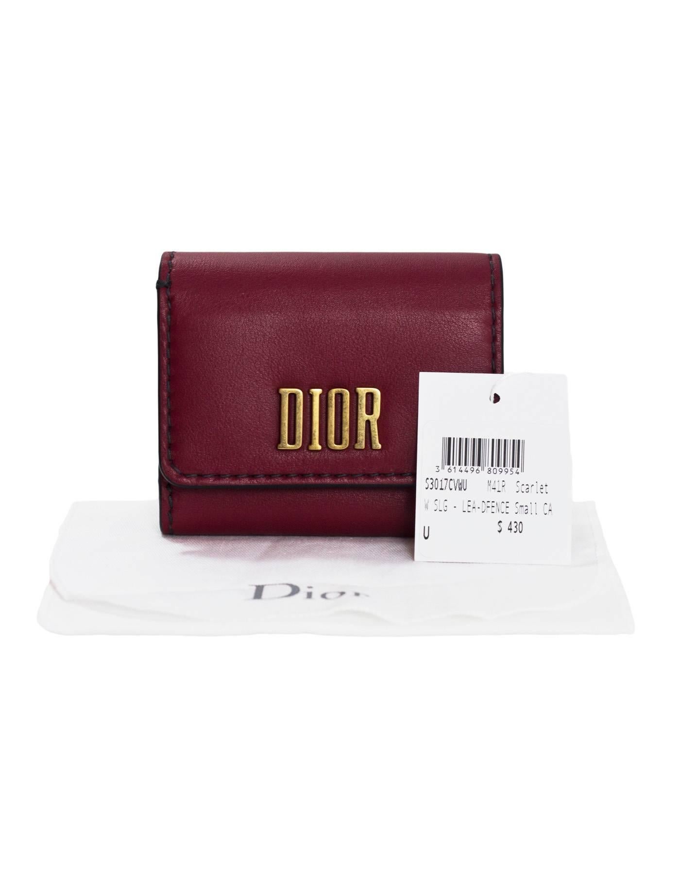 Christian Dior 2017 Scarlet Red Dfence Compact Wallet with DB 2