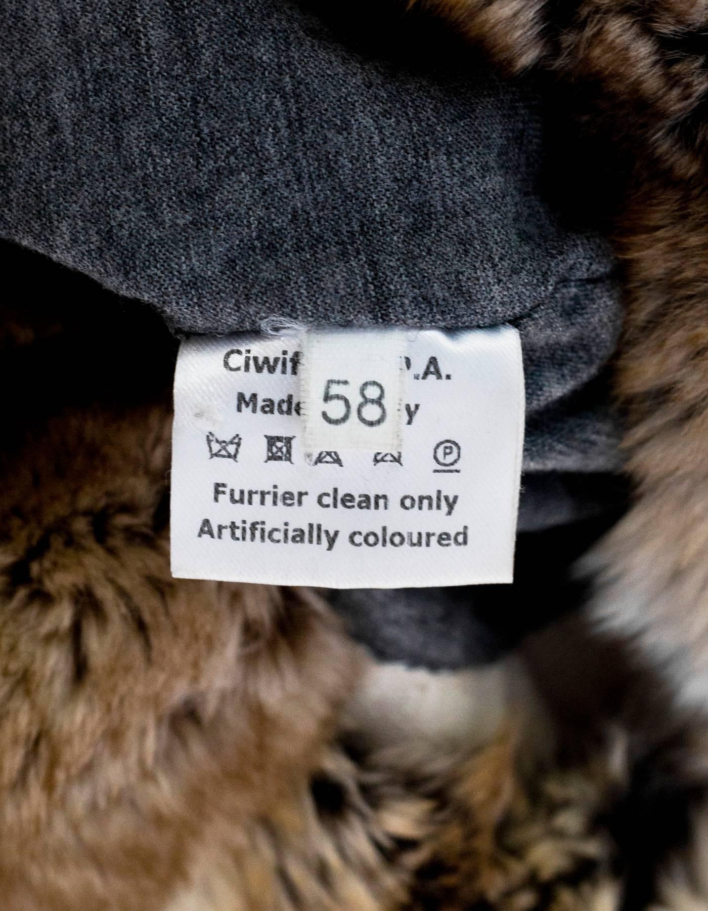 Lanvin Chinchilla & Lamb Fur Trapper Hat Sz 58 In Excellent Condition In New York, NY