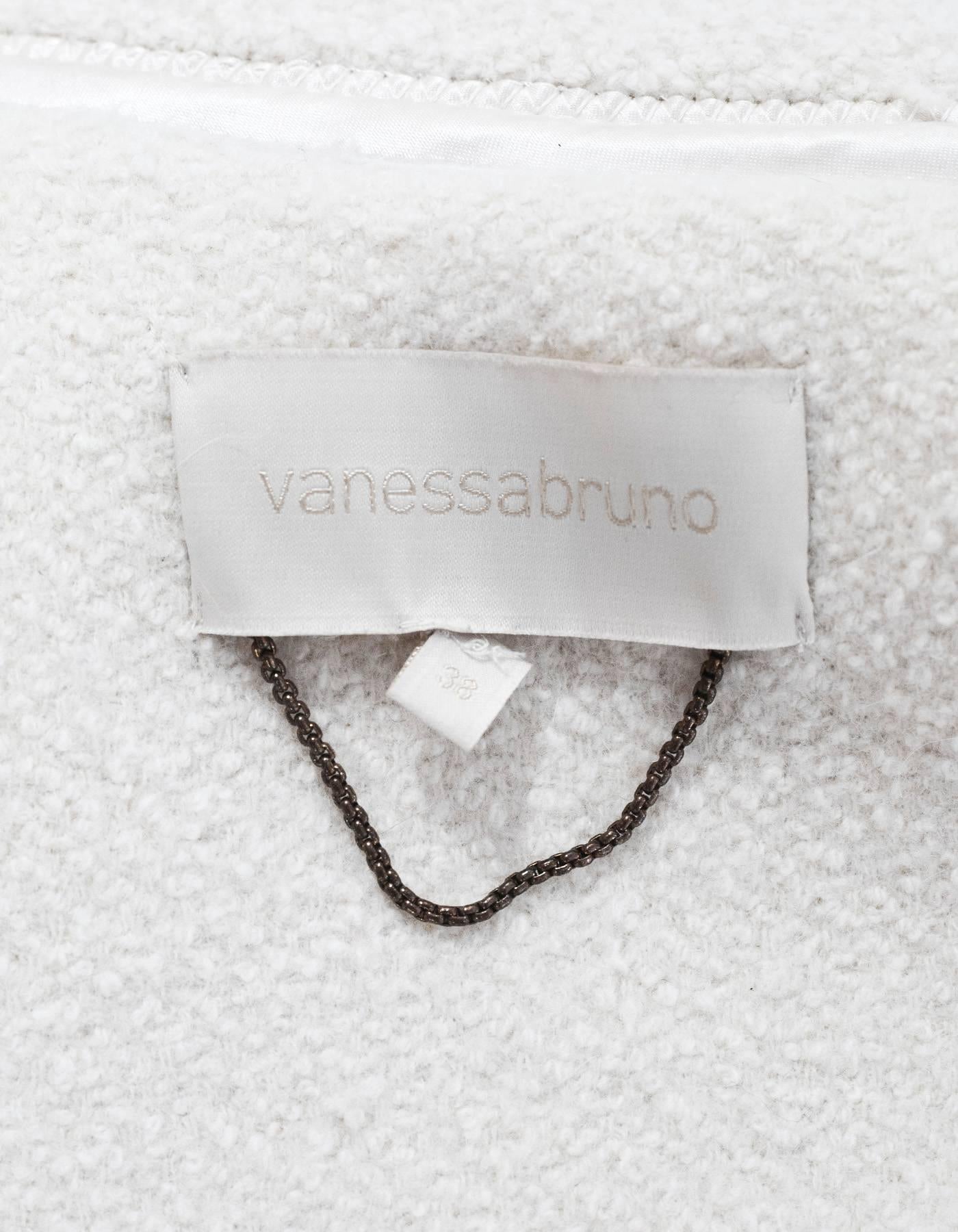 Vanessa Bruno Cream Wool Cape Sz IT38 1