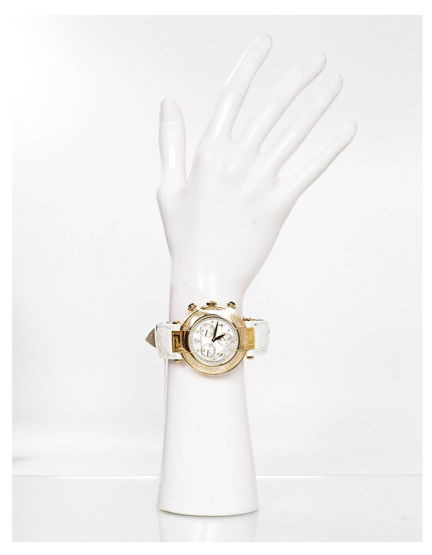 Versace White Python Reve Diamond Bezel Watch RT. $3, 500 2