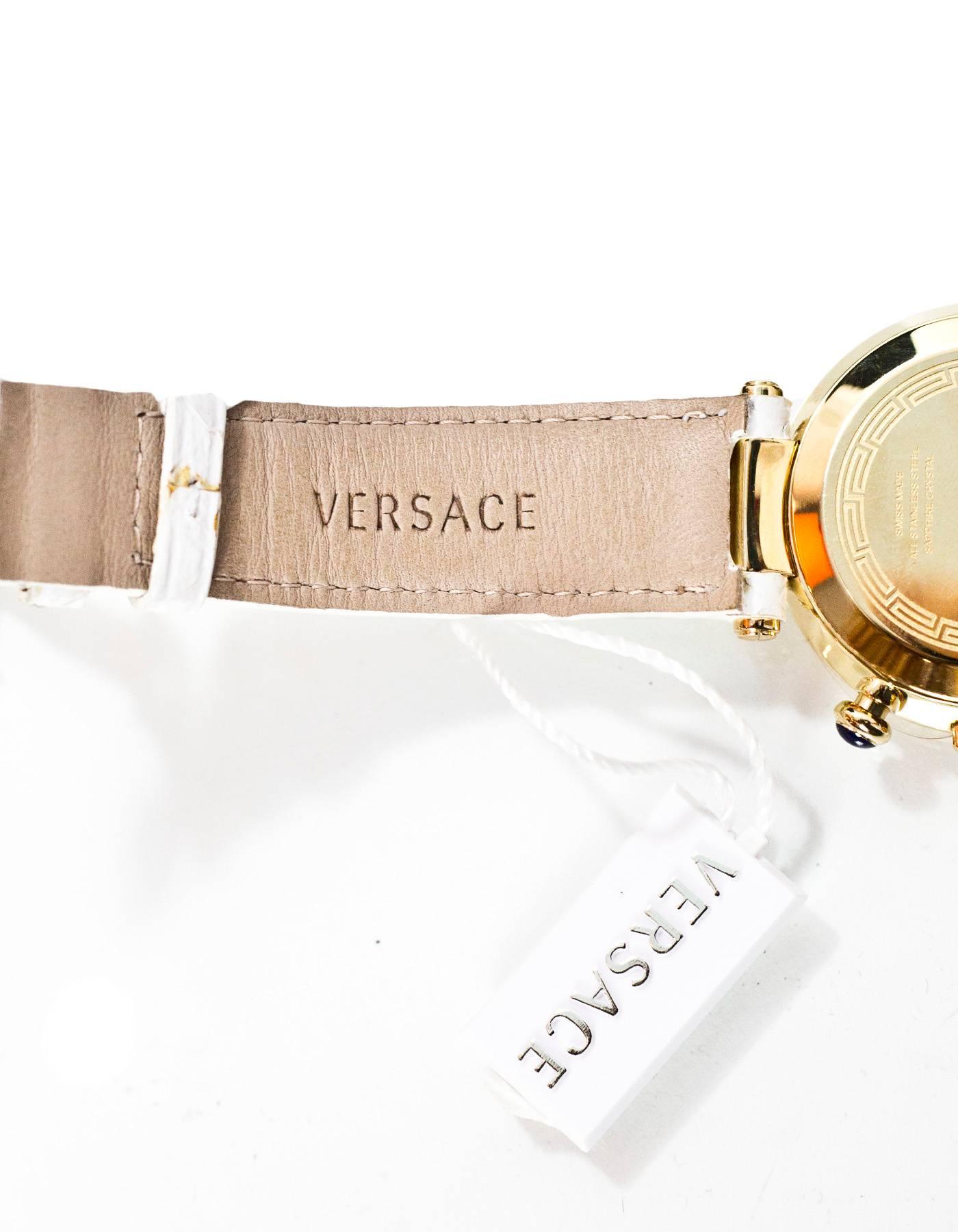 Versace White Python Reve Diamond Bezel Watch RT. $3, 500 In Excellent Condition In New York, NY