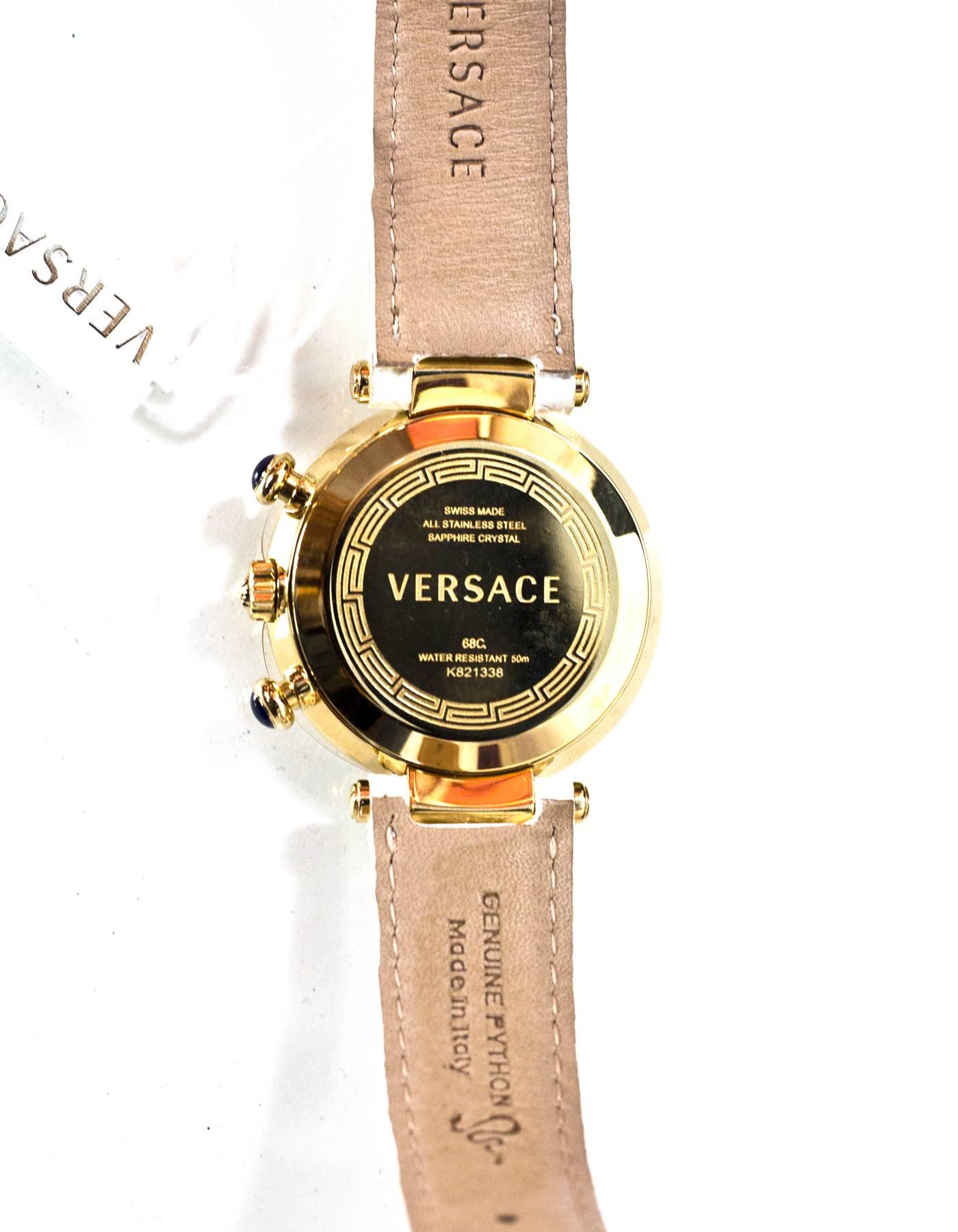 Women's Versace White Python Reve Diamond Bezel Watch RT. $3, 500