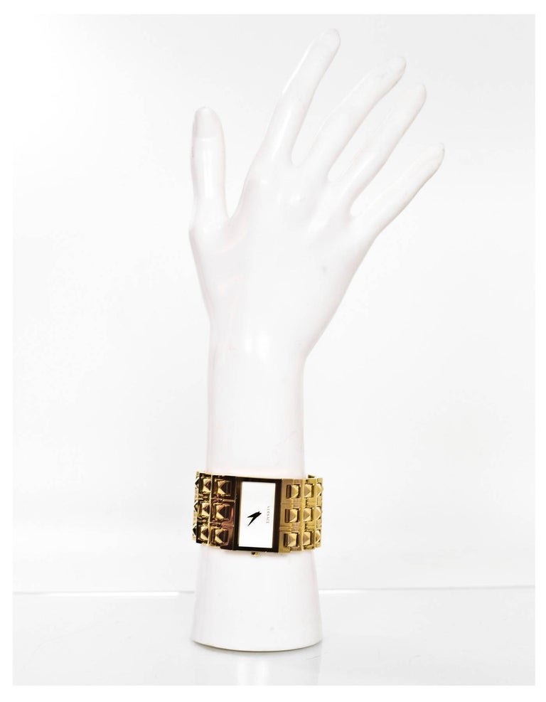 Versace Goldtone Stainless Steel Cleopatra Watch RT. $775 For Sale at ...
