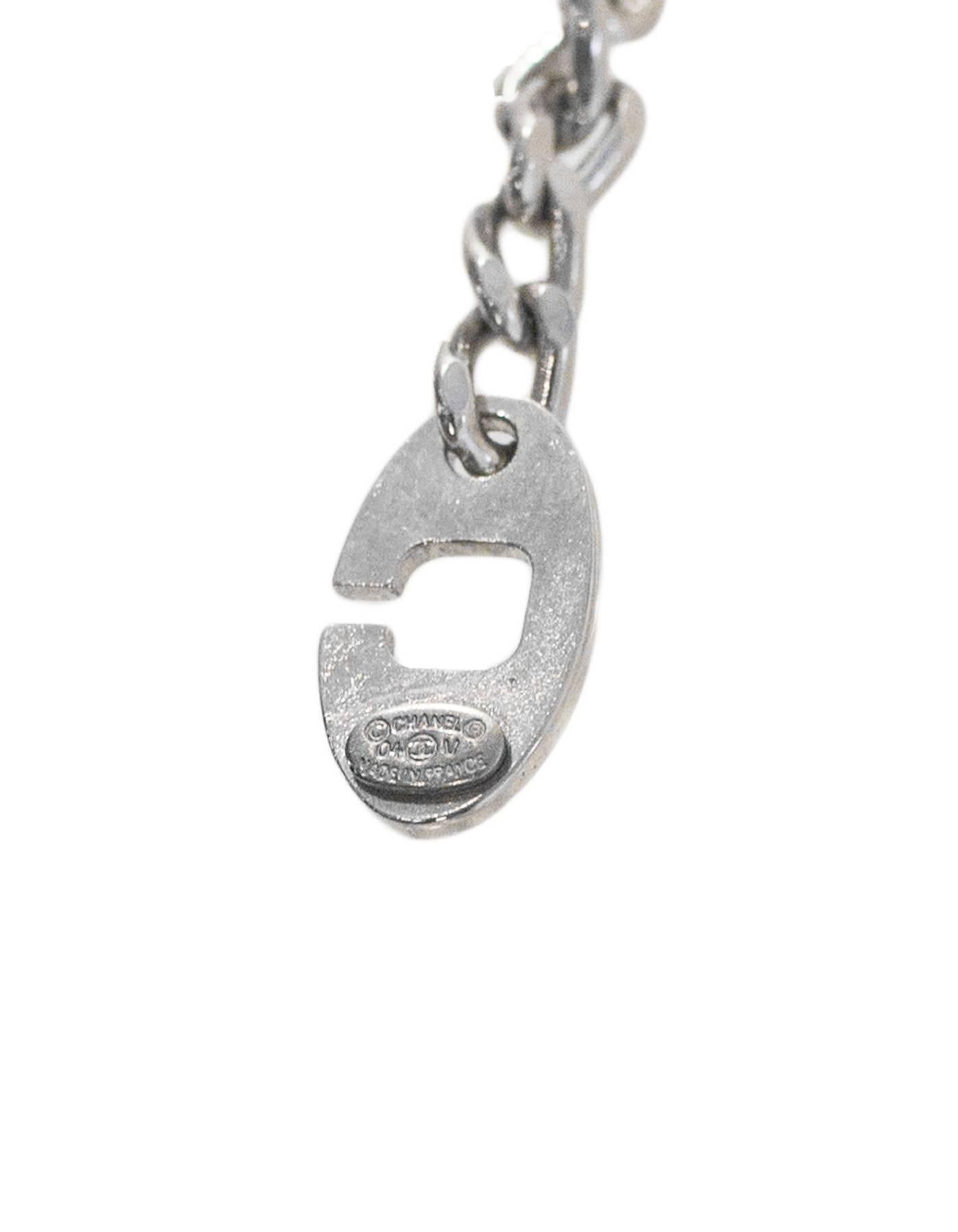 Chanel Silvertone Logo Key Chain/Bag Charm In Excellent Condition In New York, NY