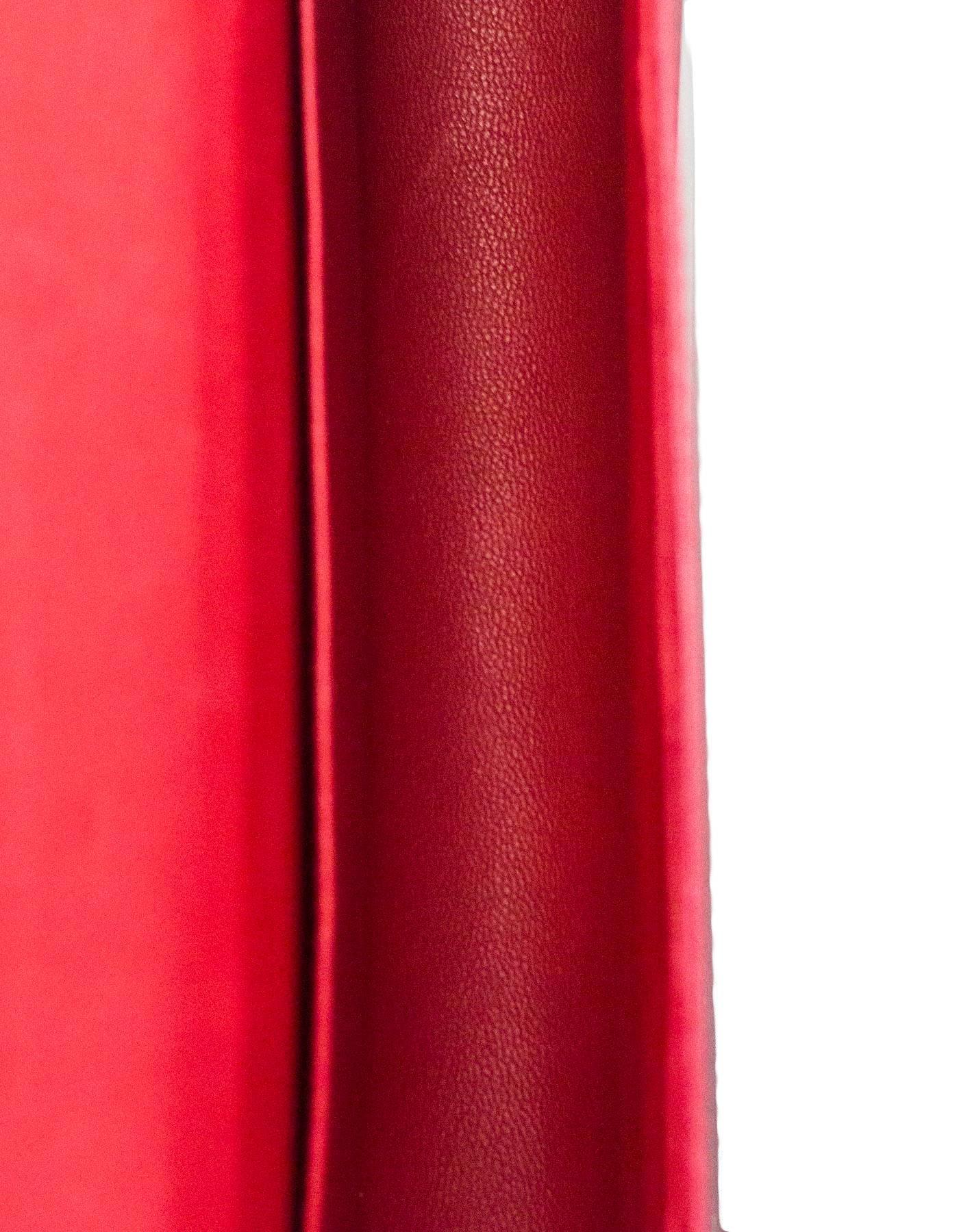 Perrin Red Leather L'Eiffel Glove Clutch with DB 1