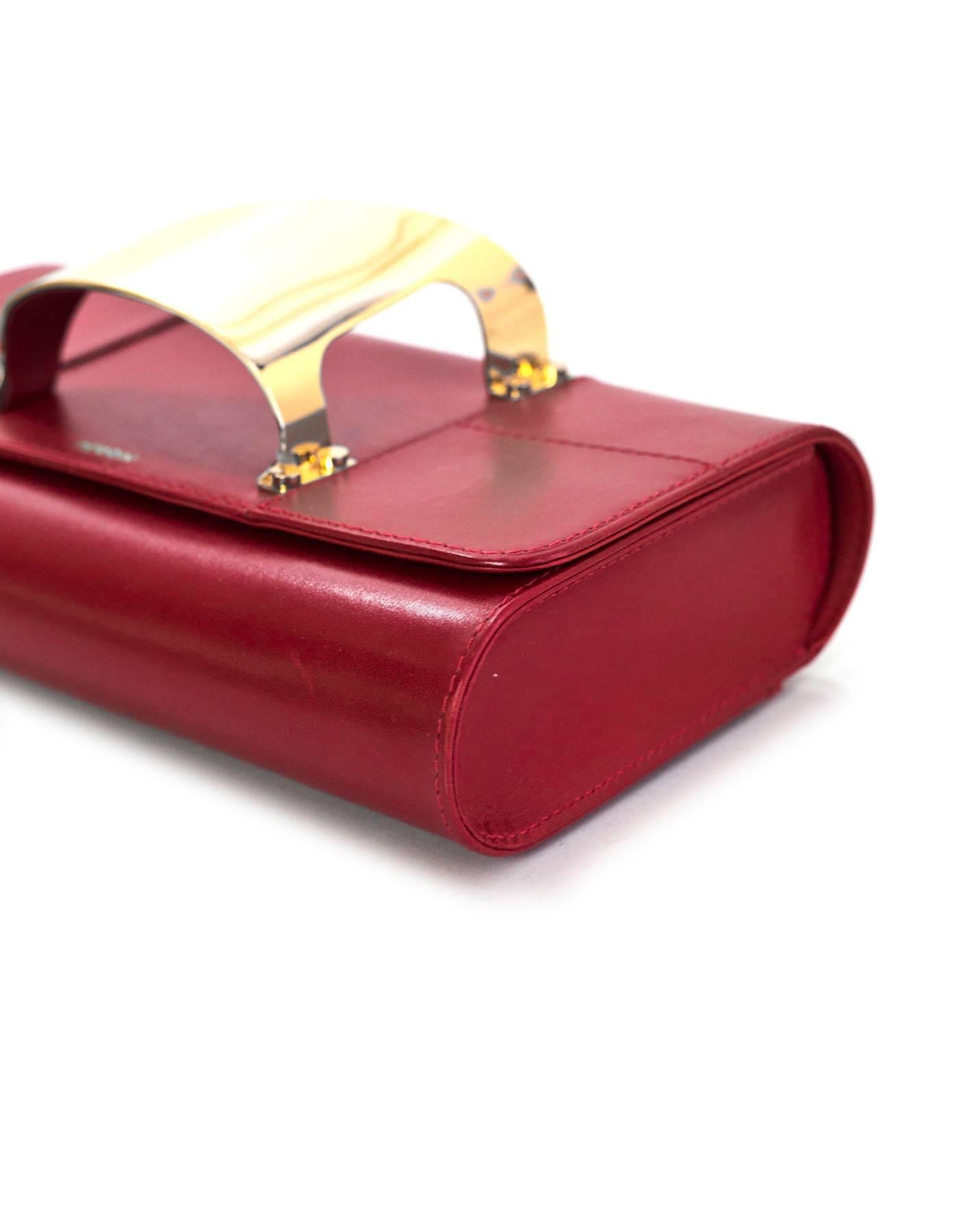 Women's Perrin Red Leather L'Eiffel Glove Clutch with DB