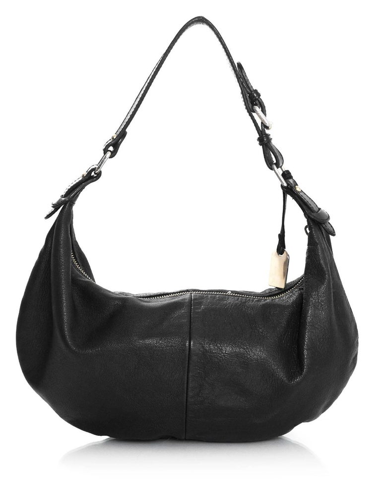 Fendi Black Leather Hobo Bag with DB For Sale at 1stDibs