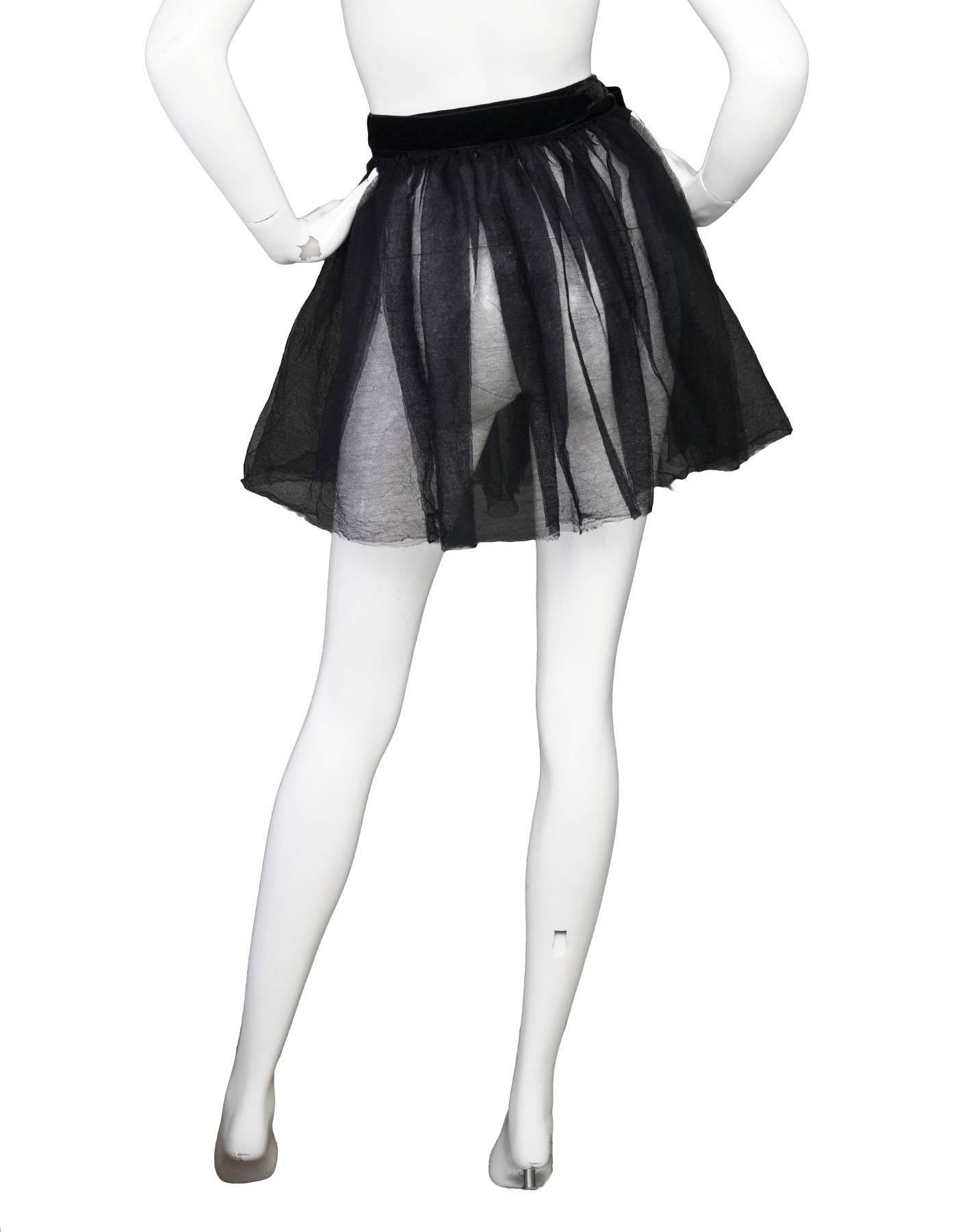 Women's Lanvin Black Tulle Sheer Wrap Skirt