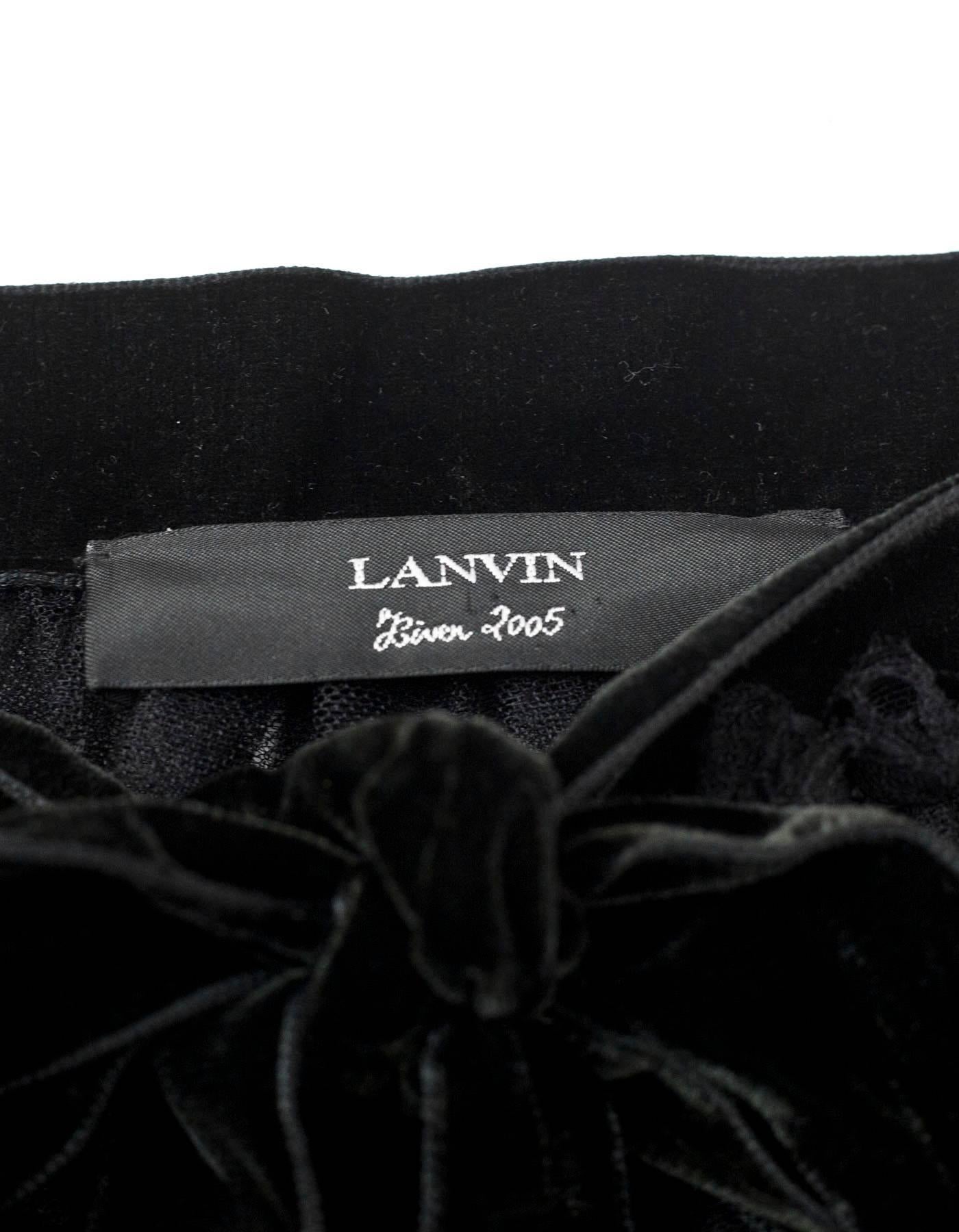 Lanvin Black Tulle Sheer Wrap Skirt 1