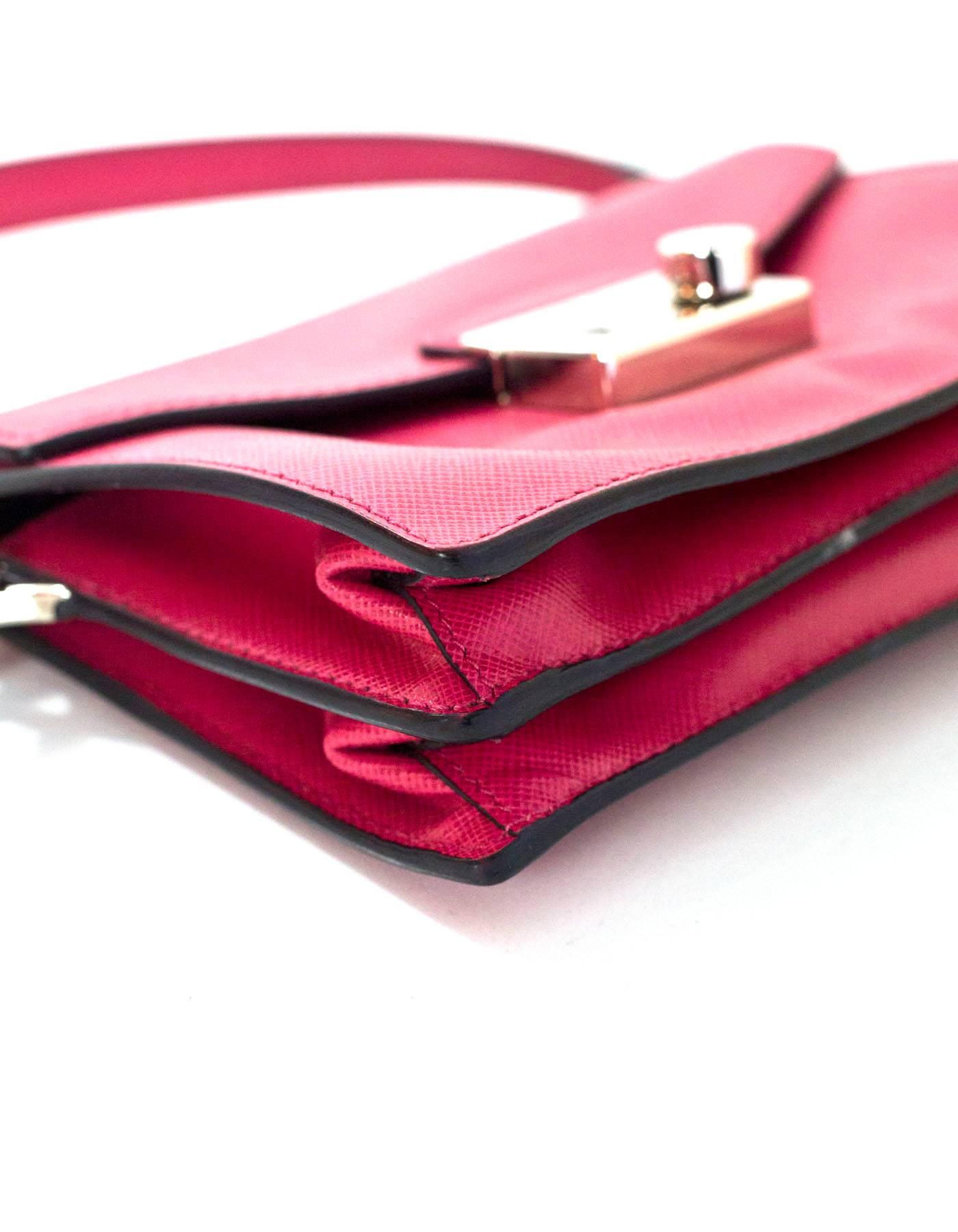 Women's Prada Salmon Pink Saffiano Mini Sound Crossbody Bag with DB