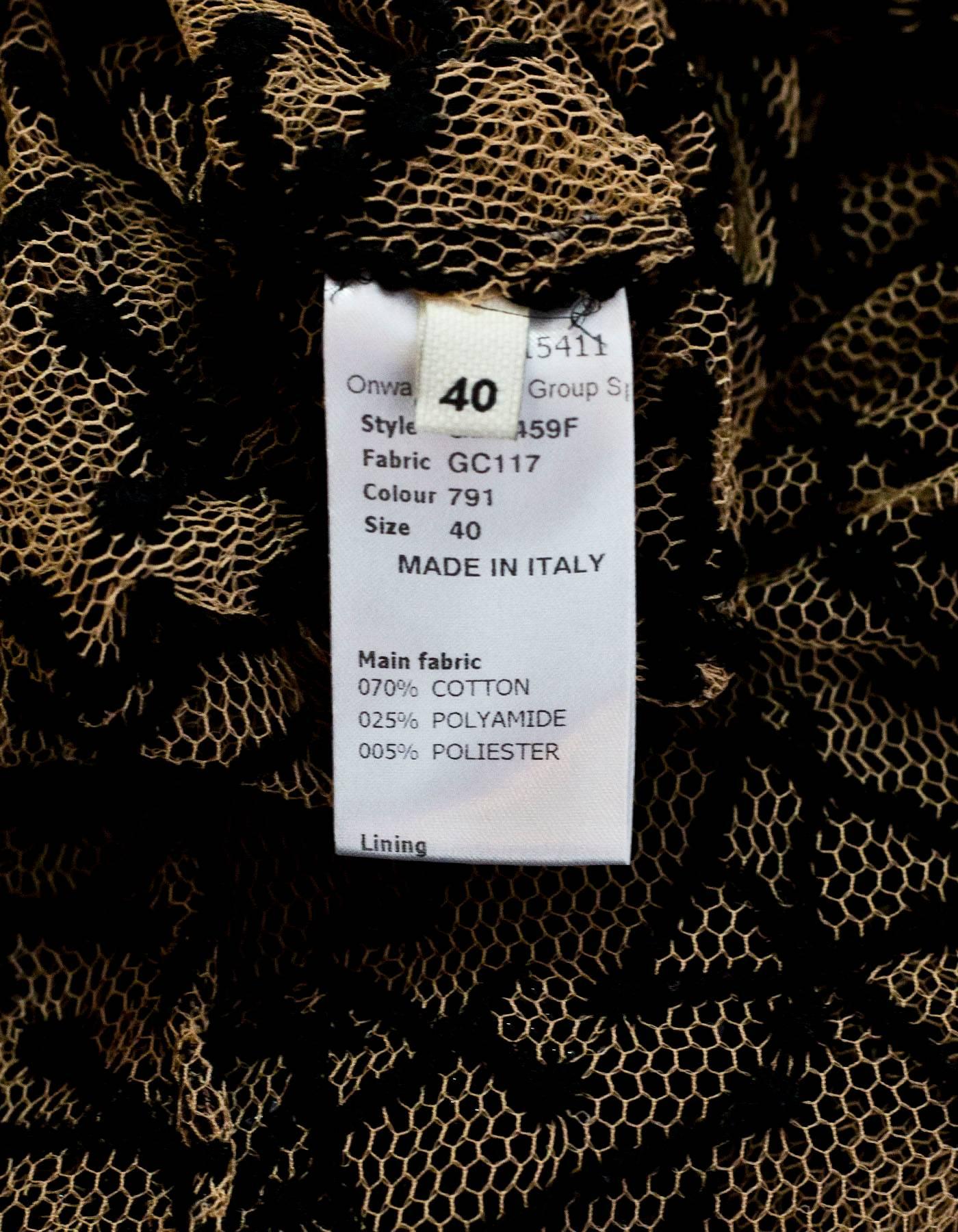 Jean Paul Gaultier Black and Nude Mesh Gown Sz IT40 In Excellent Condition In New York, NY