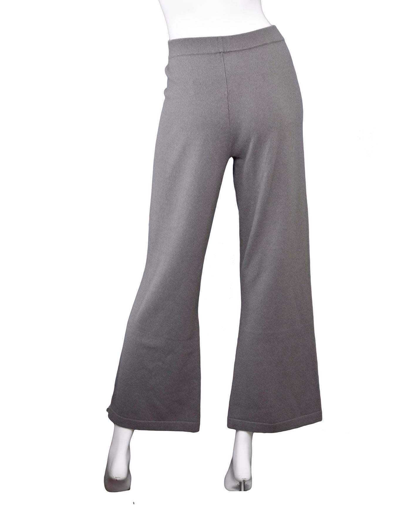 Allude Taupe Cashmere Wide Leg Pants Sz M rt. $479 In Excellent Condition In New York, NY