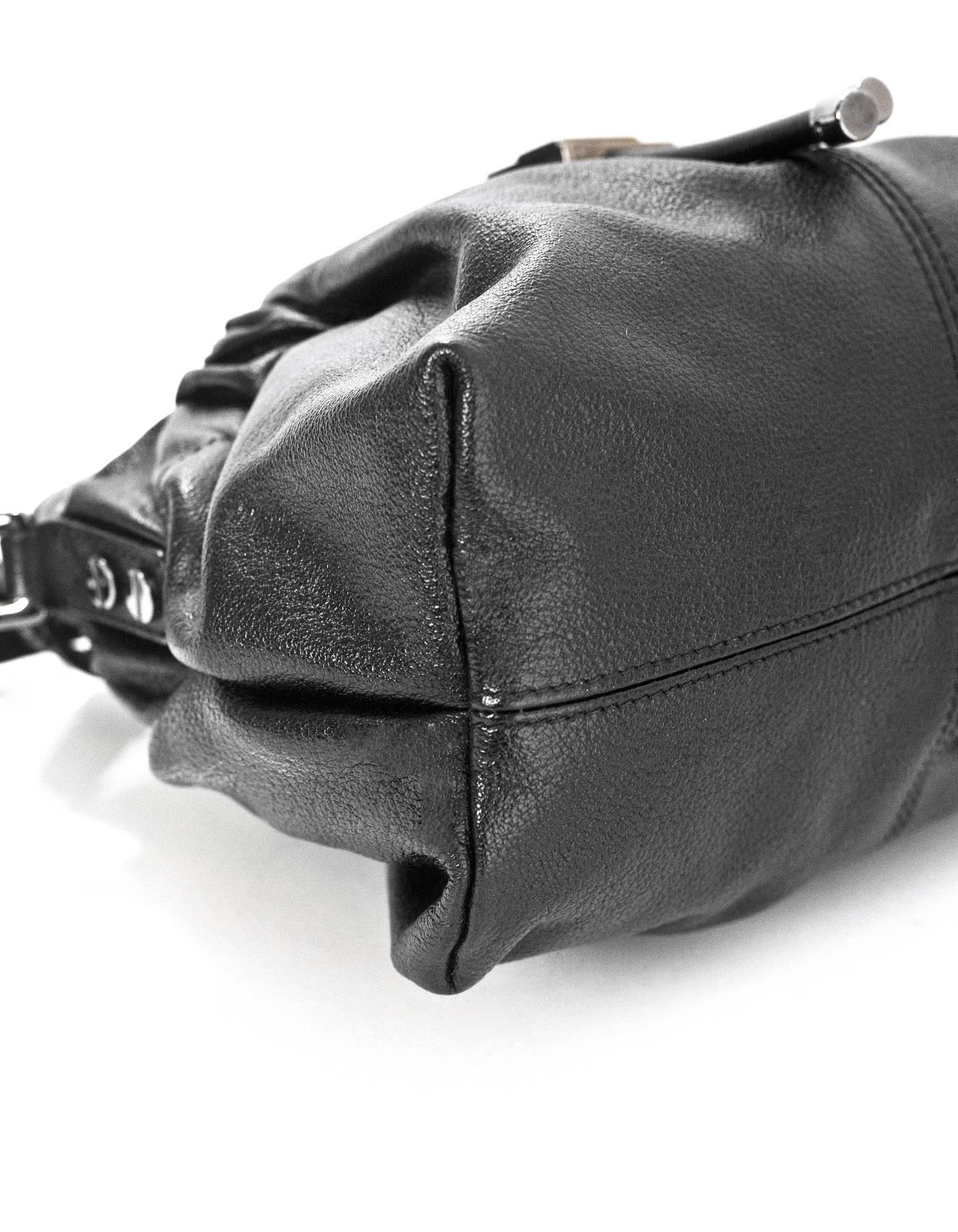 Women's Burberry Black Leather Drawstring Crossbody Bag 