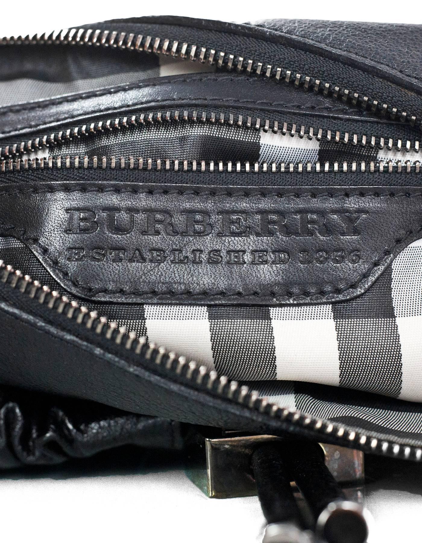 Burberry Black Leather Drawstring Crossbody Bag  3