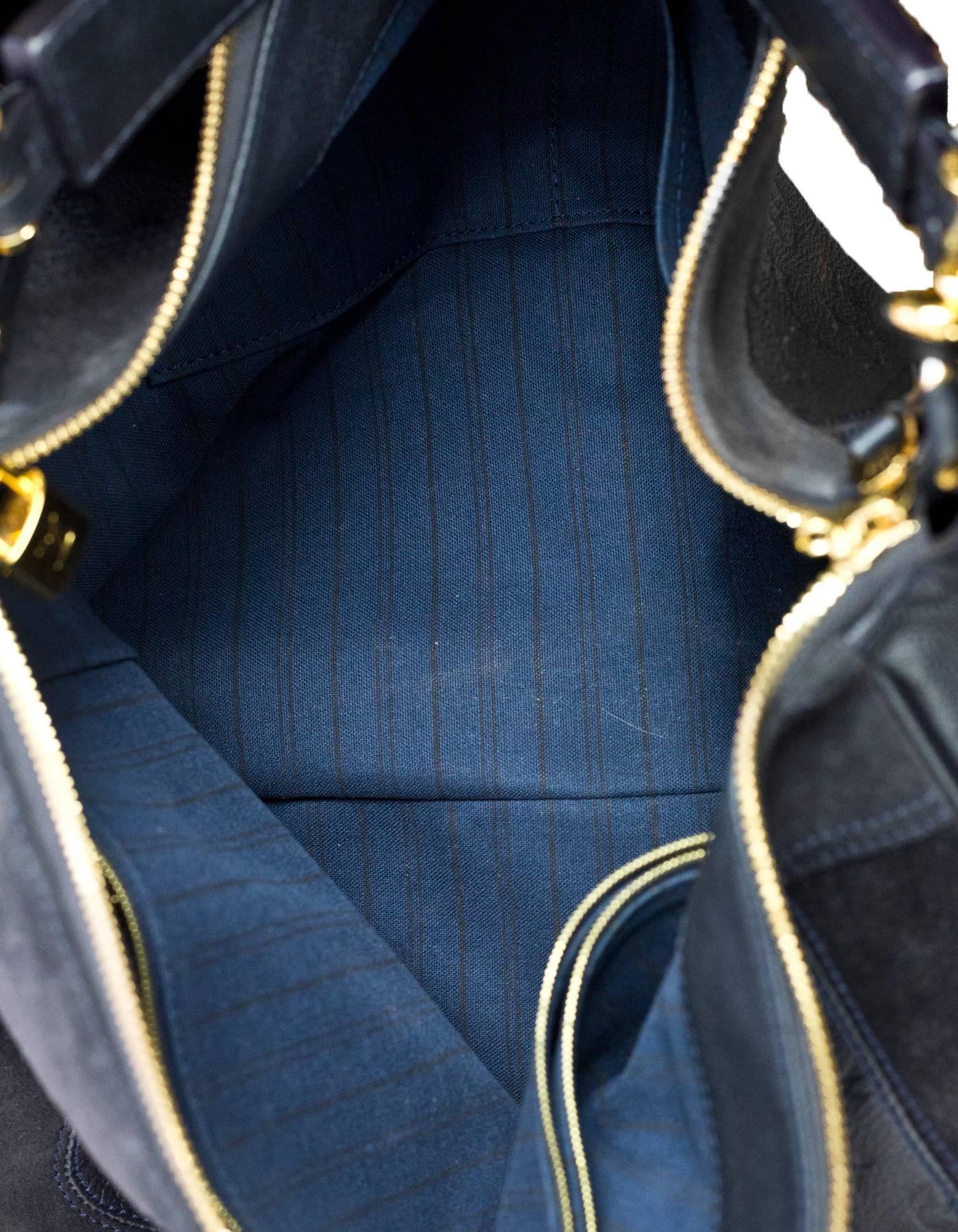 Women's Louis Vuitton Bleu Infini Monogram Empreinte Audacieuse GM Bag With Strap