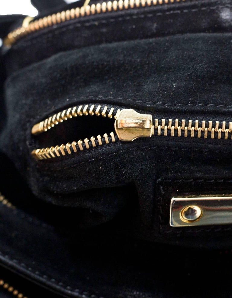 Chloe Black and Gold Suede Crossbody Bag with DB For Sale at 1stDibs
