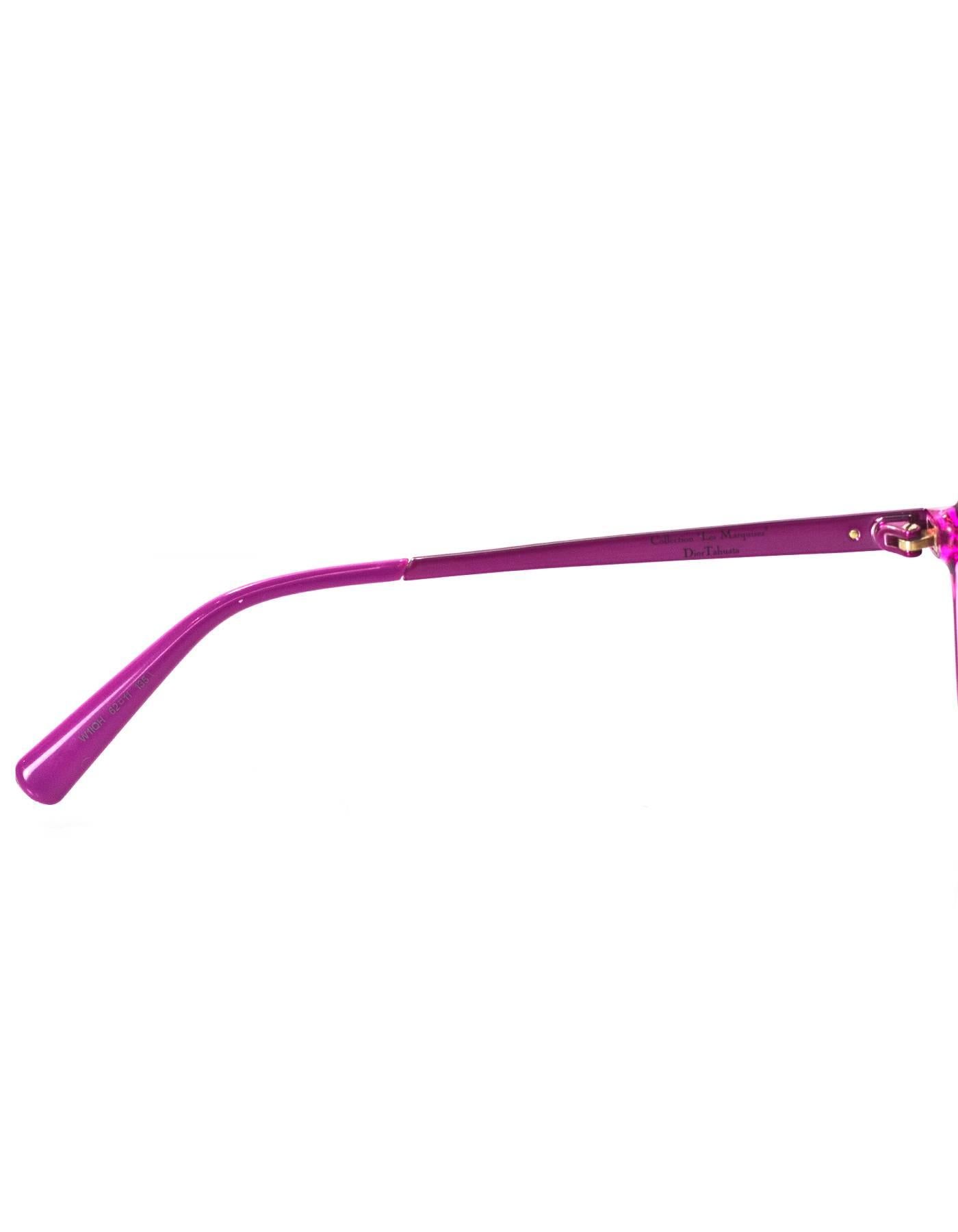 Beige Christian Dior Purple Les Marquises Aviator Sunglasses 