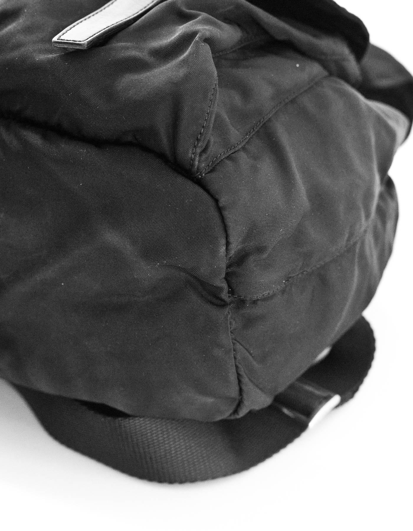 Prada Black Tessuto Nylon & Leather Trim Backpack Bag 1