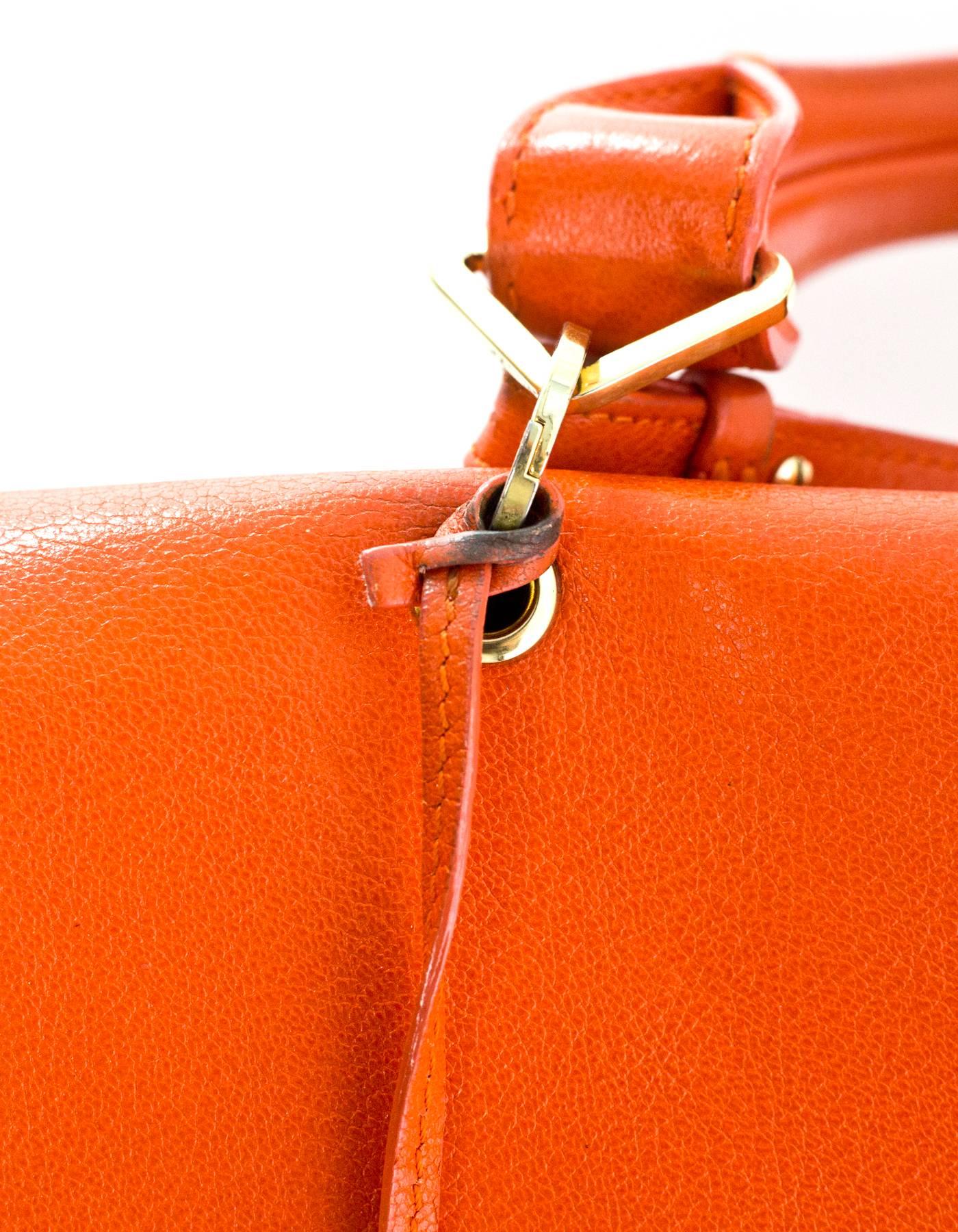 Marc Jacobs Orange Leather 1984 Satchel Bag In Good Condition In New York, NY