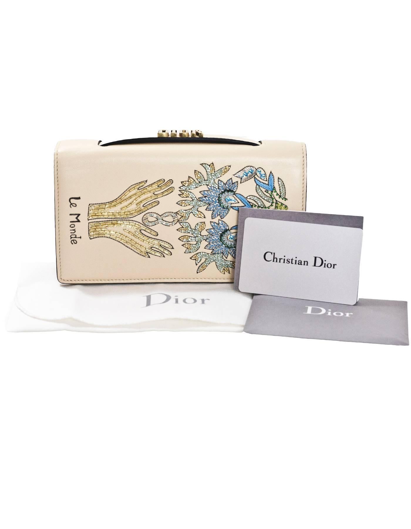 Christian Dior 2017 Nude Embroided Le Monde Tarot Pouch Clutch with DB 2