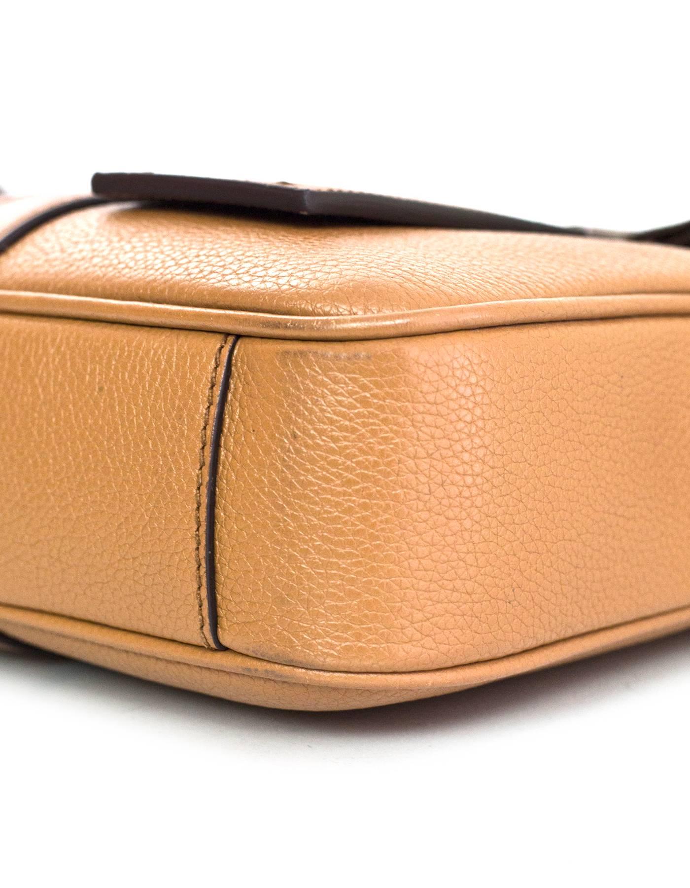 Prada Tan Grained Leather Briefcase/Laptop Bag with Strap rt. $2, 200 In Excellent Condition In New York, NY