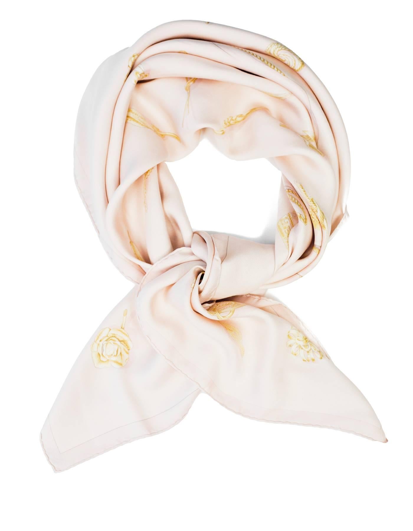 Hermes Pink Clips Silk 90cm Scarf

Made In: France
Color: Light pink
Composition: 100% Silk
Retail Price: $395 + tax
Overall Condition: Excellent pre-owned condition

Measurements:
Length: 35"
Width: 35"
